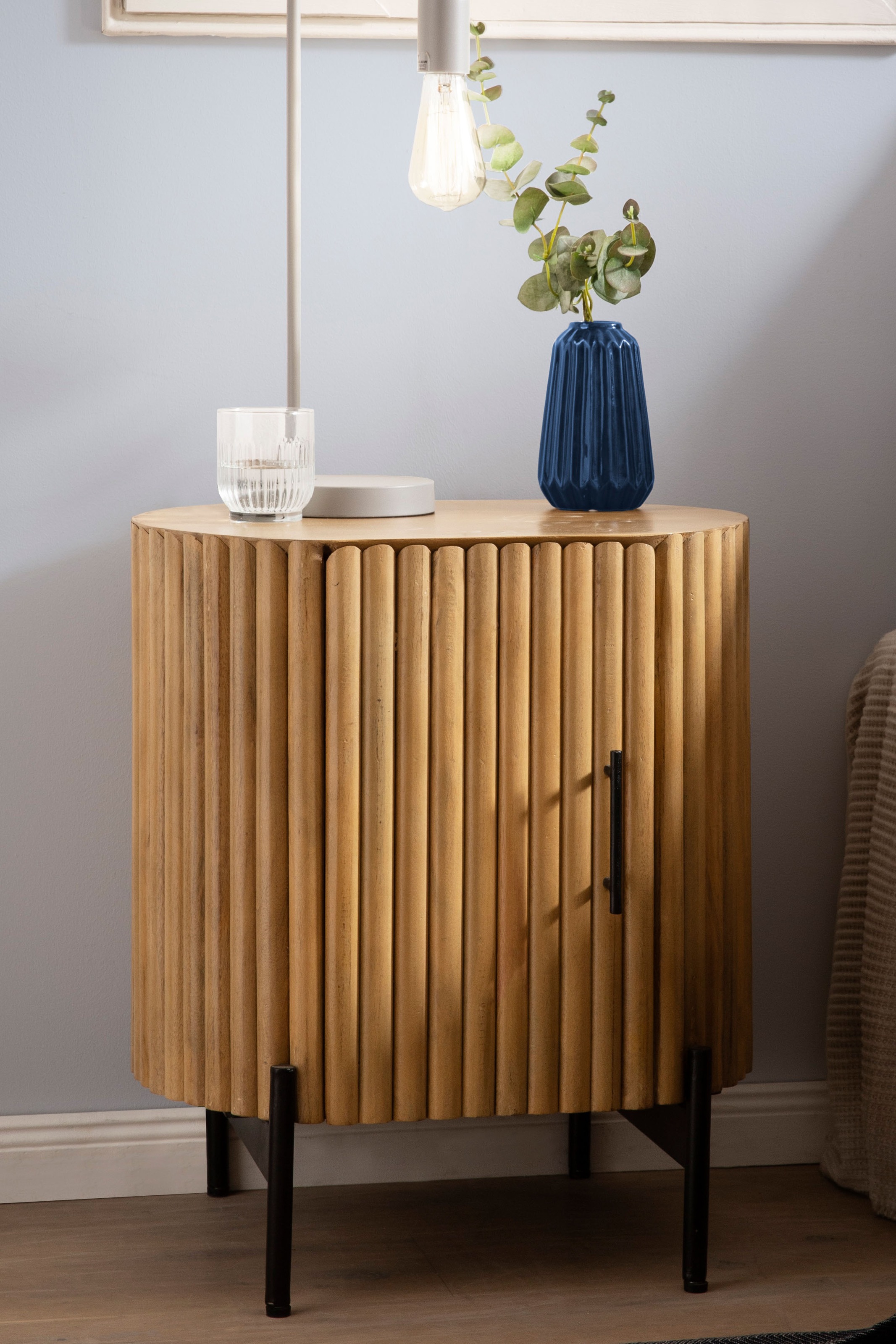 SIT Nachtkommode "Kommode Retro – Lamellen‑Design & massives Mangoholz, sti günstig online kaufen