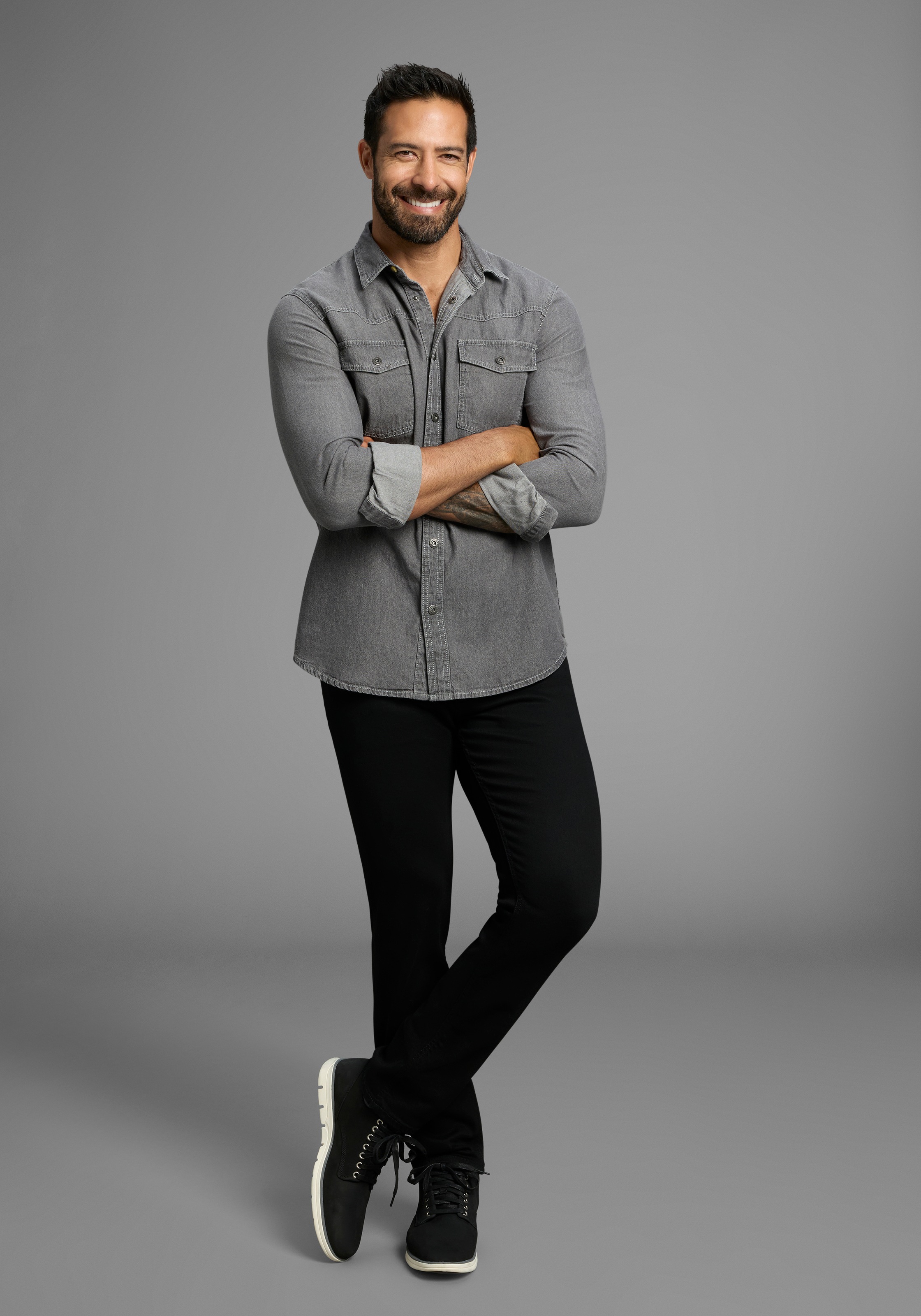 Arizona Men's Denim Shirt Gray S 3