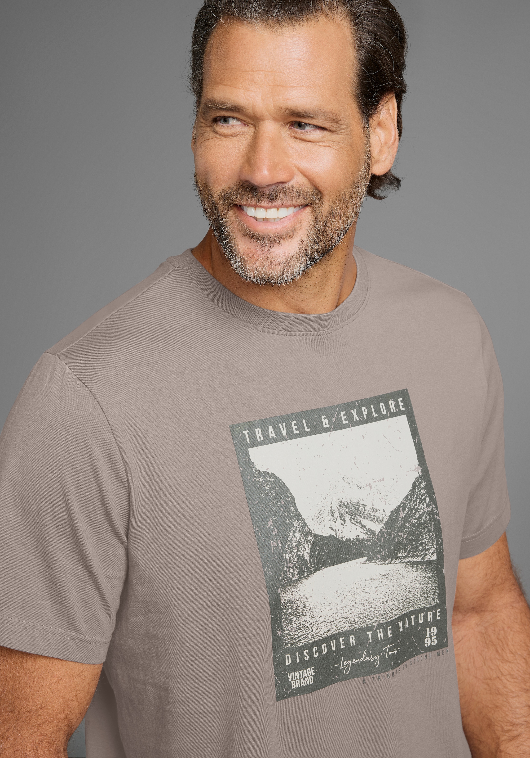 Mans World Print-Shirt, mit modisch-landschaftlichen Druck günstig online kaufen