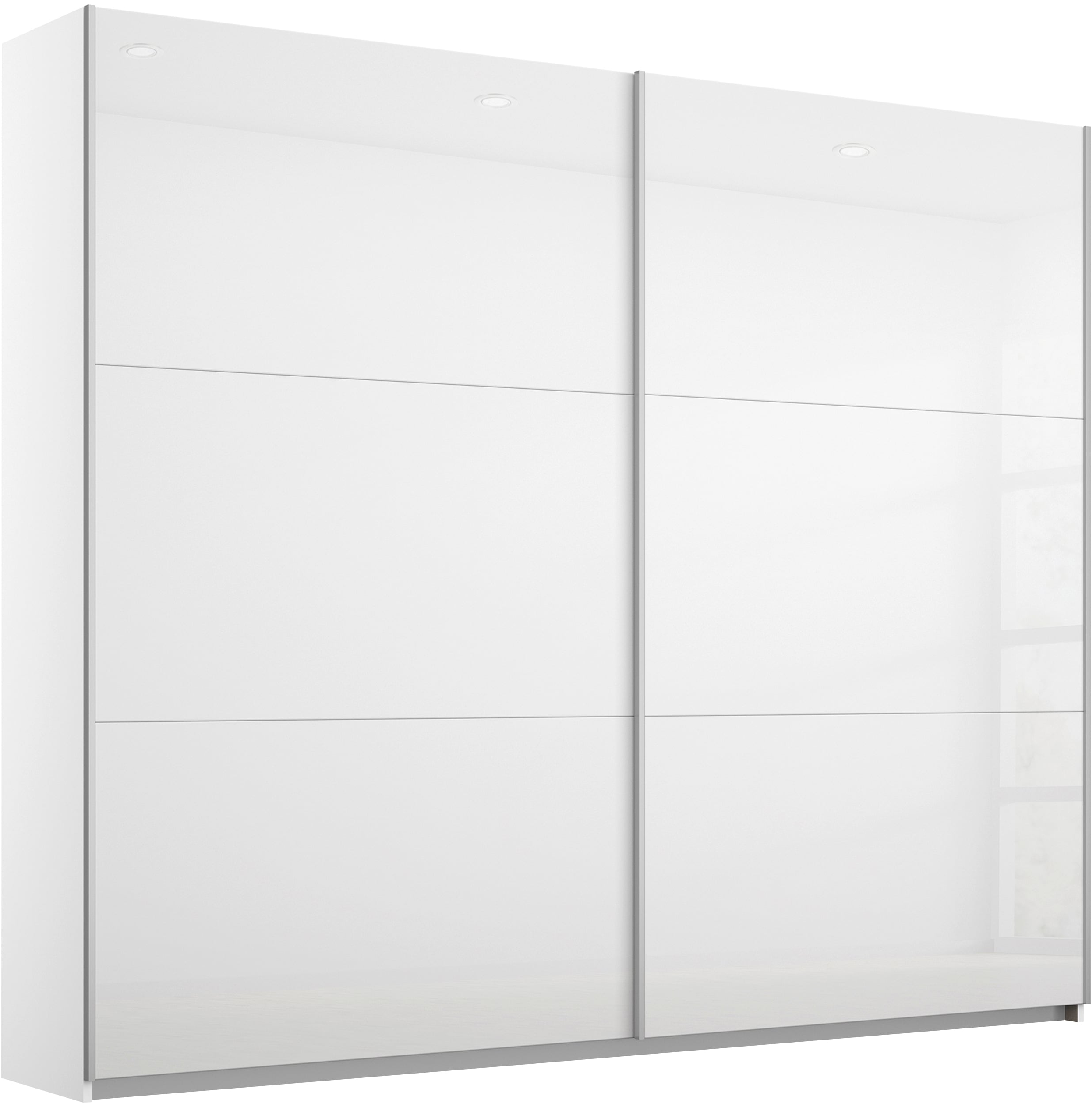 rauch Schwebetürenschrank "AURELIO Kleiderschrank Garderobe" 3 Ausstattungen BASIC/CLASSIC/PREMIUM (inkl. SOFT-CLOSE-FUNKTION), 3 verschiedene Ausstattungsvarianten Griffe aus Metall MADE IN GERMANY