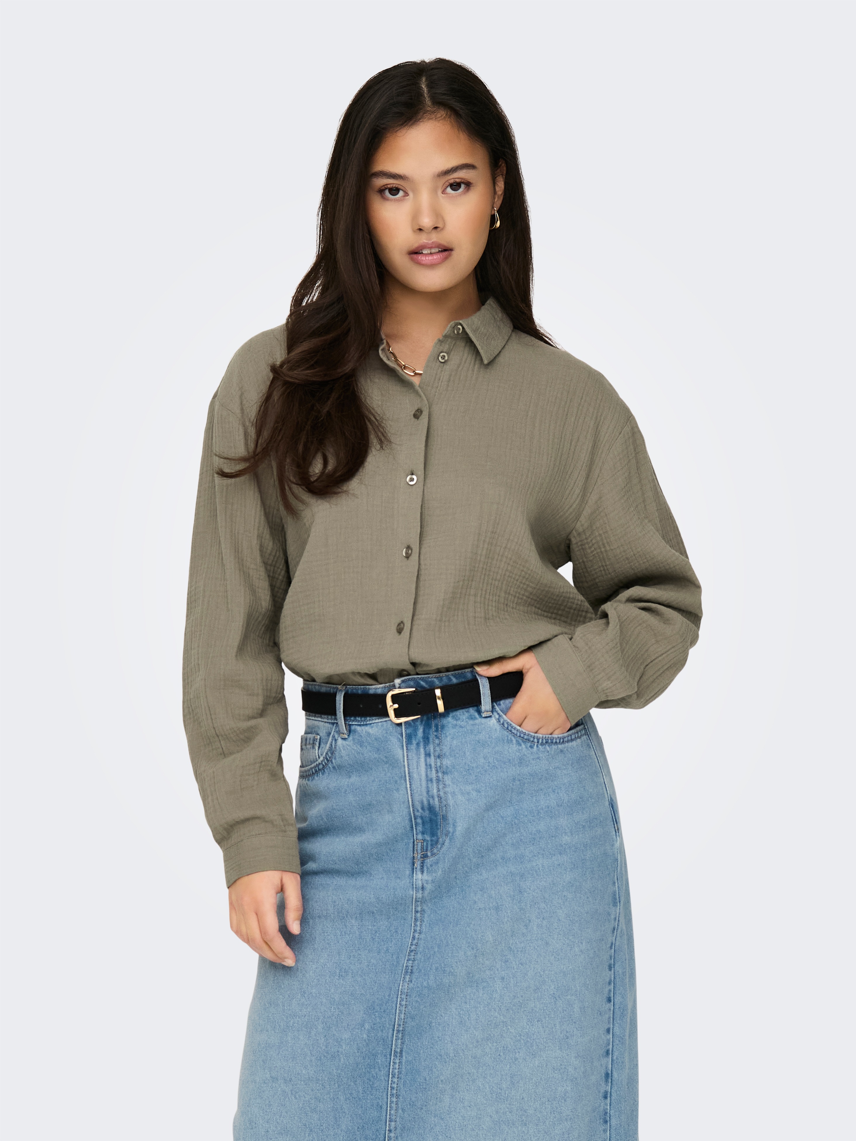 Thumbnail - JDY Hemdbluse "JDYTHEIS LIFE L/S LOOSE SHIRT WVN NOOS" Baumwolle, regular fit