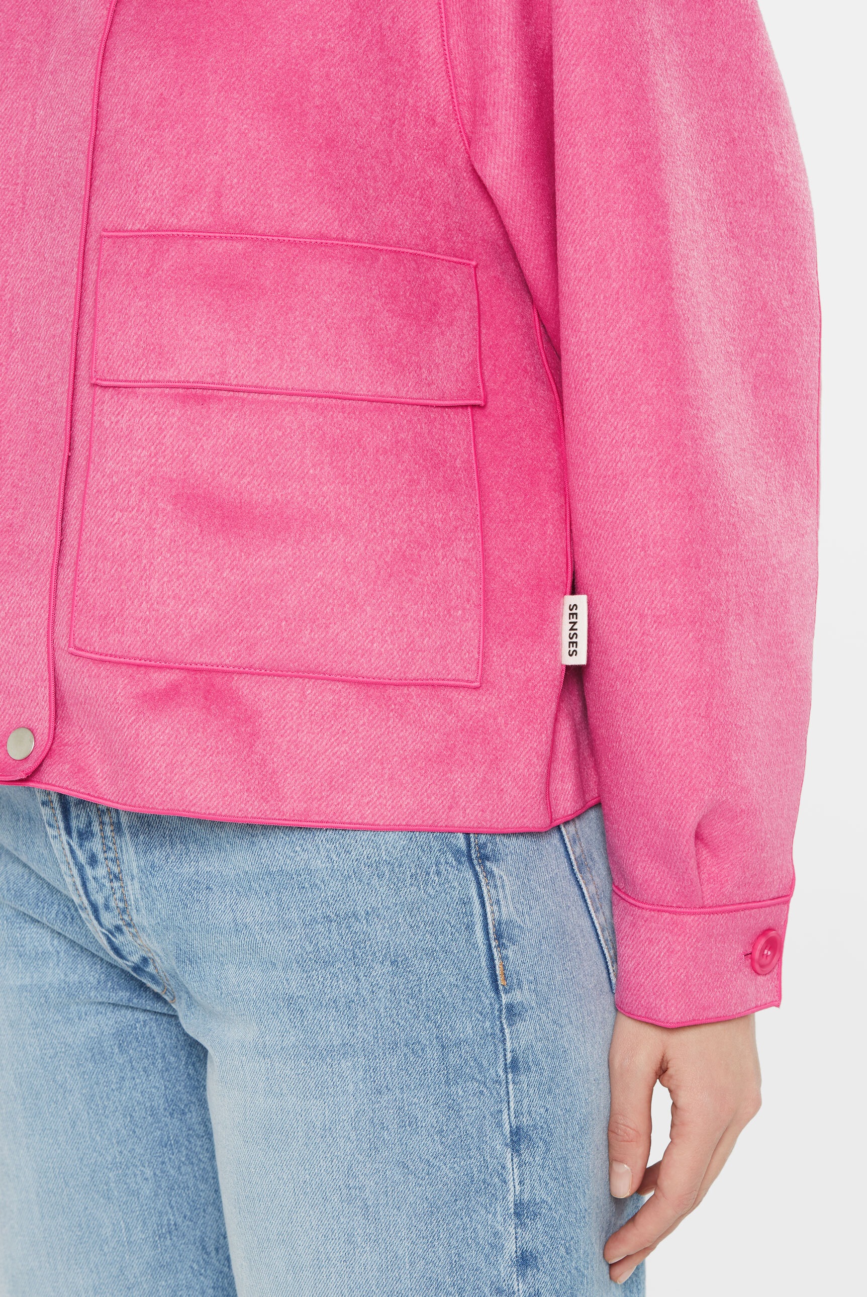 SENSES.THE LABEL Kurzjacke, ohne Kapuze, mit verstellbaren Druckknopfriegeln am Ärmel
