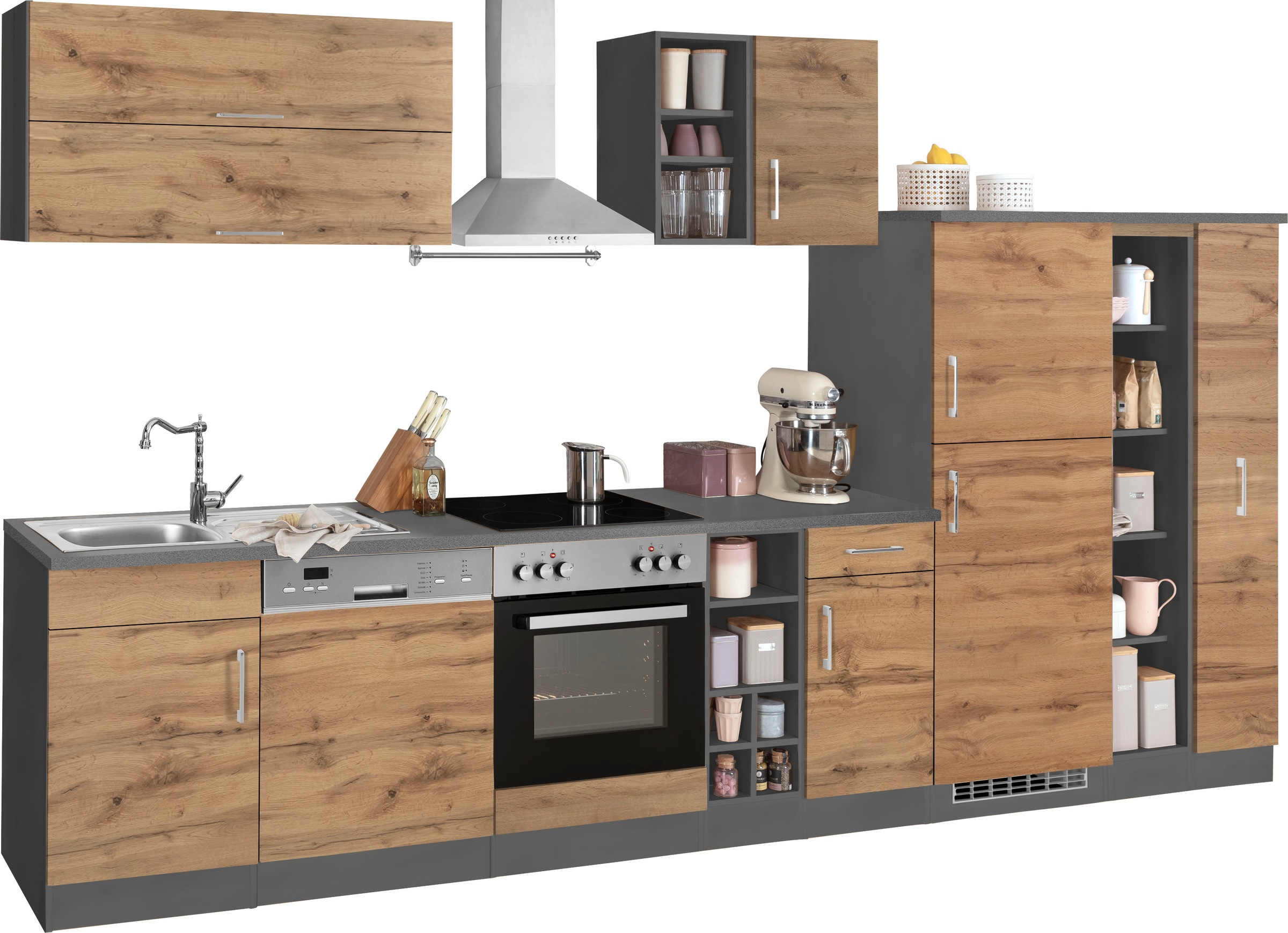 KOCHSTATION Küchenzeile »KS-Colmar«, mit E-Geräten, Breite 360 cm