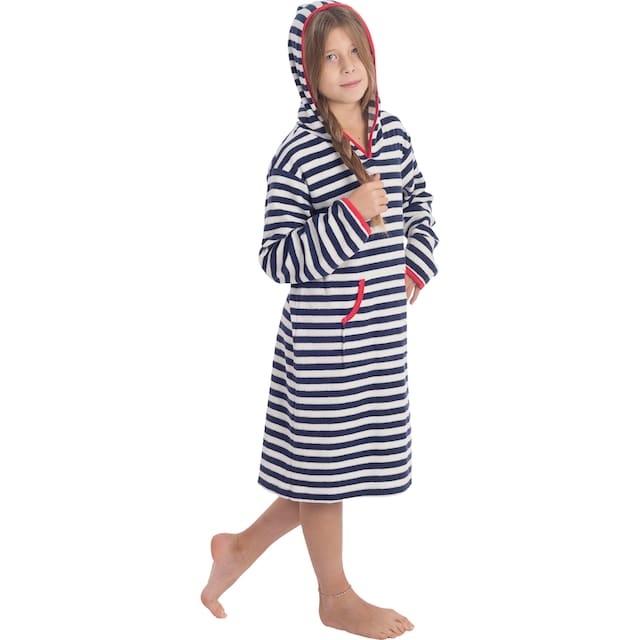 Wewo fashion Kinderbademantel »8017«, (1 St.), für Mädchen & Jungen,  Badekleid, mit Kapuze & Känguru-Tasche kaufen | BAUR
