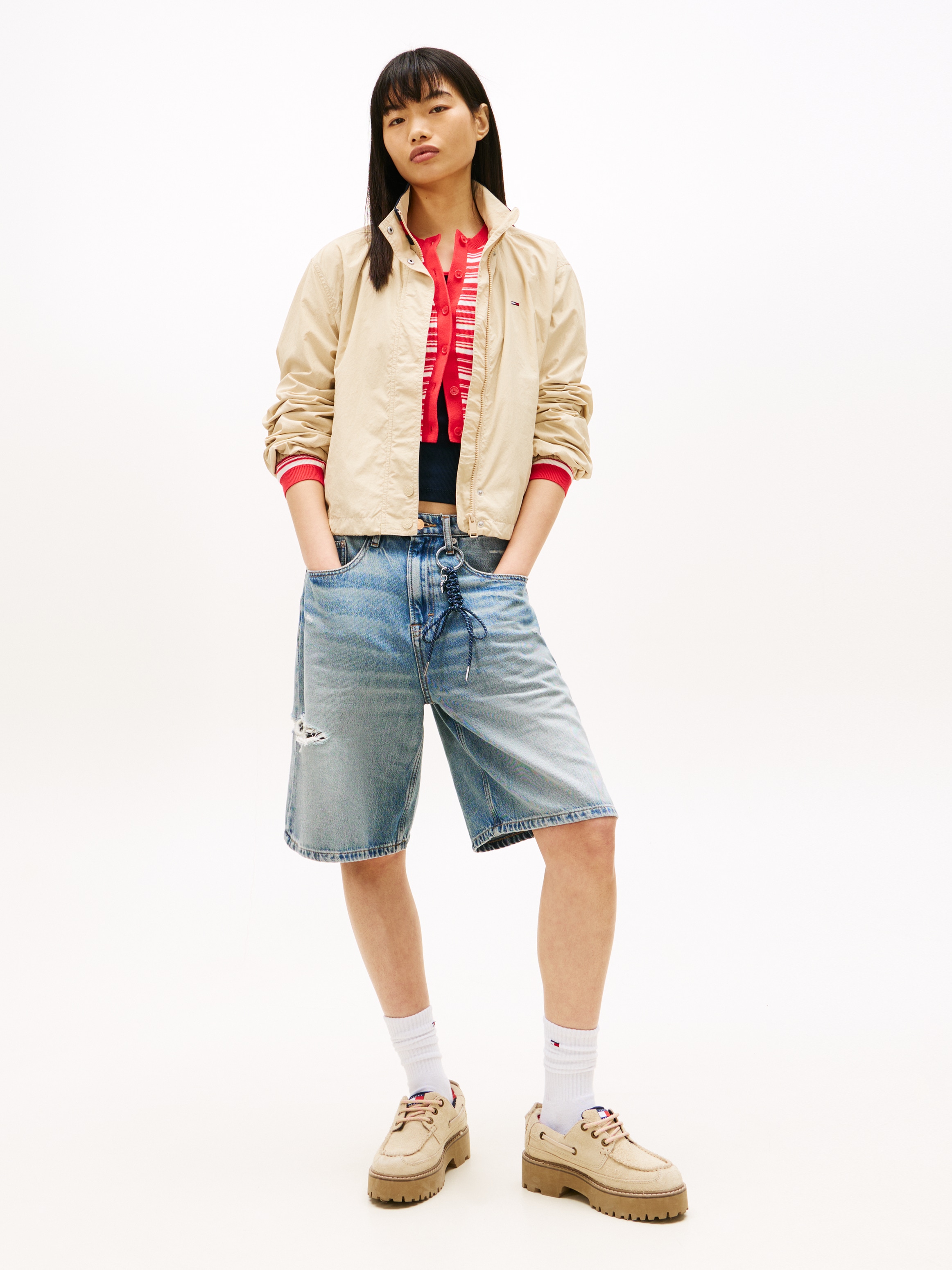 Tommy Jeans Outdoorjacke »TJW ESSENTIAL JACKET EXT« mit kontrastfarbenem Einsatz