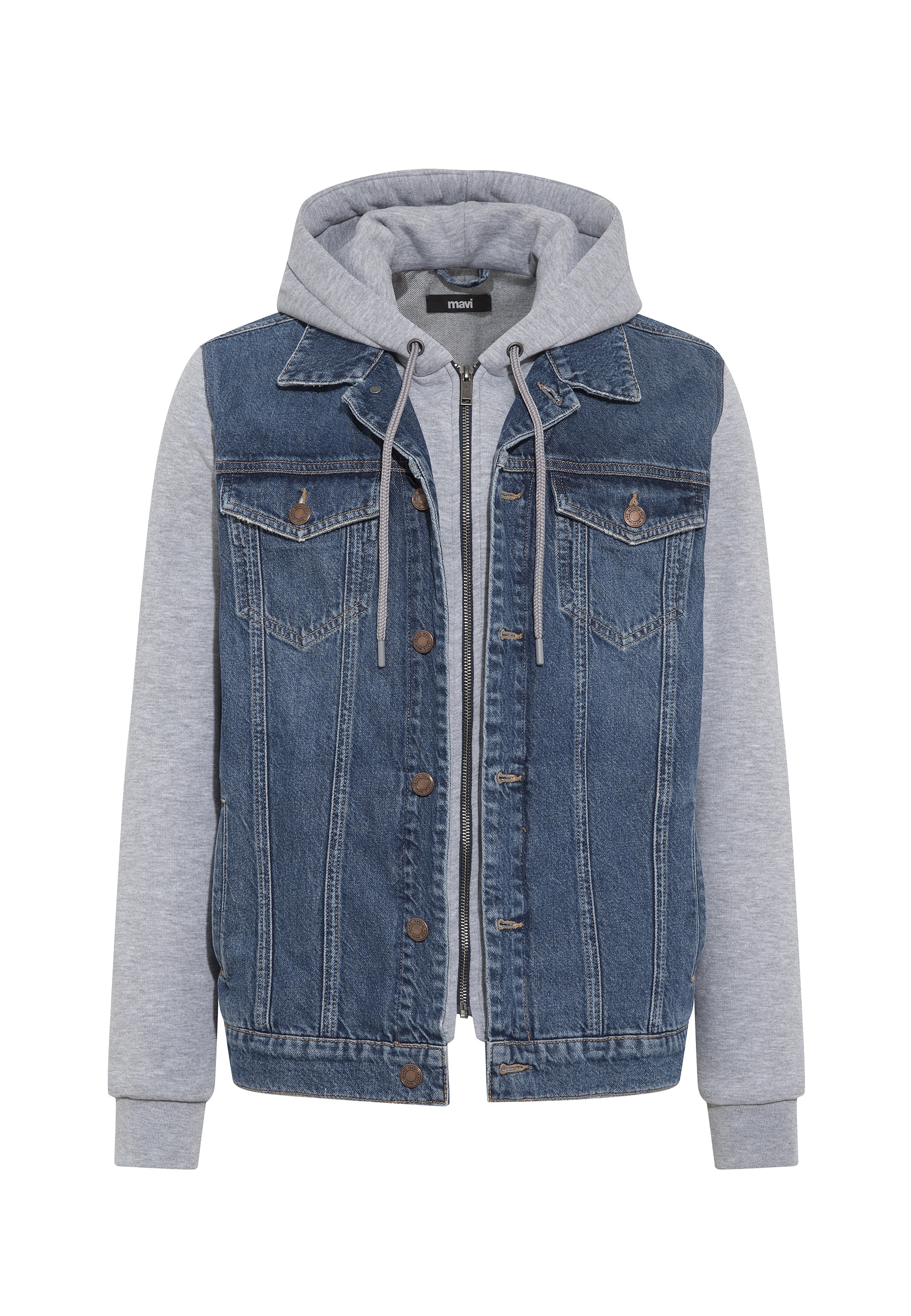 Mavi Jeansjacke »JERRY«, mit Kapuze, Jeansjacke mit Jerseyärmeln