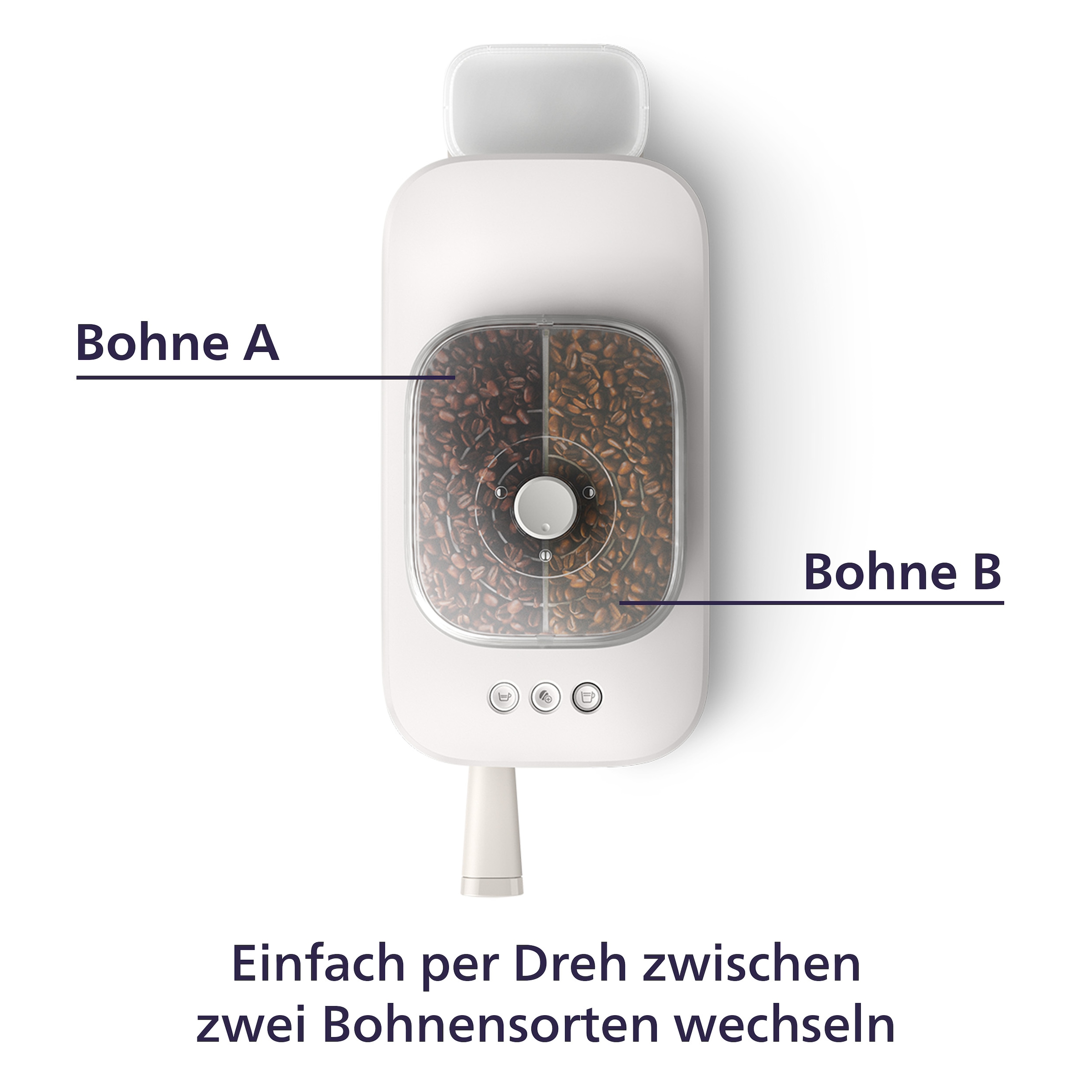 PHILIPS baristina Espressomaschine »mit Bean swap BAR320/00 mit Mahlwerk für ganze Bohnen«, Doppelter Bohnenbehälter, 16 bar Pumpendruck, Naturweiß​