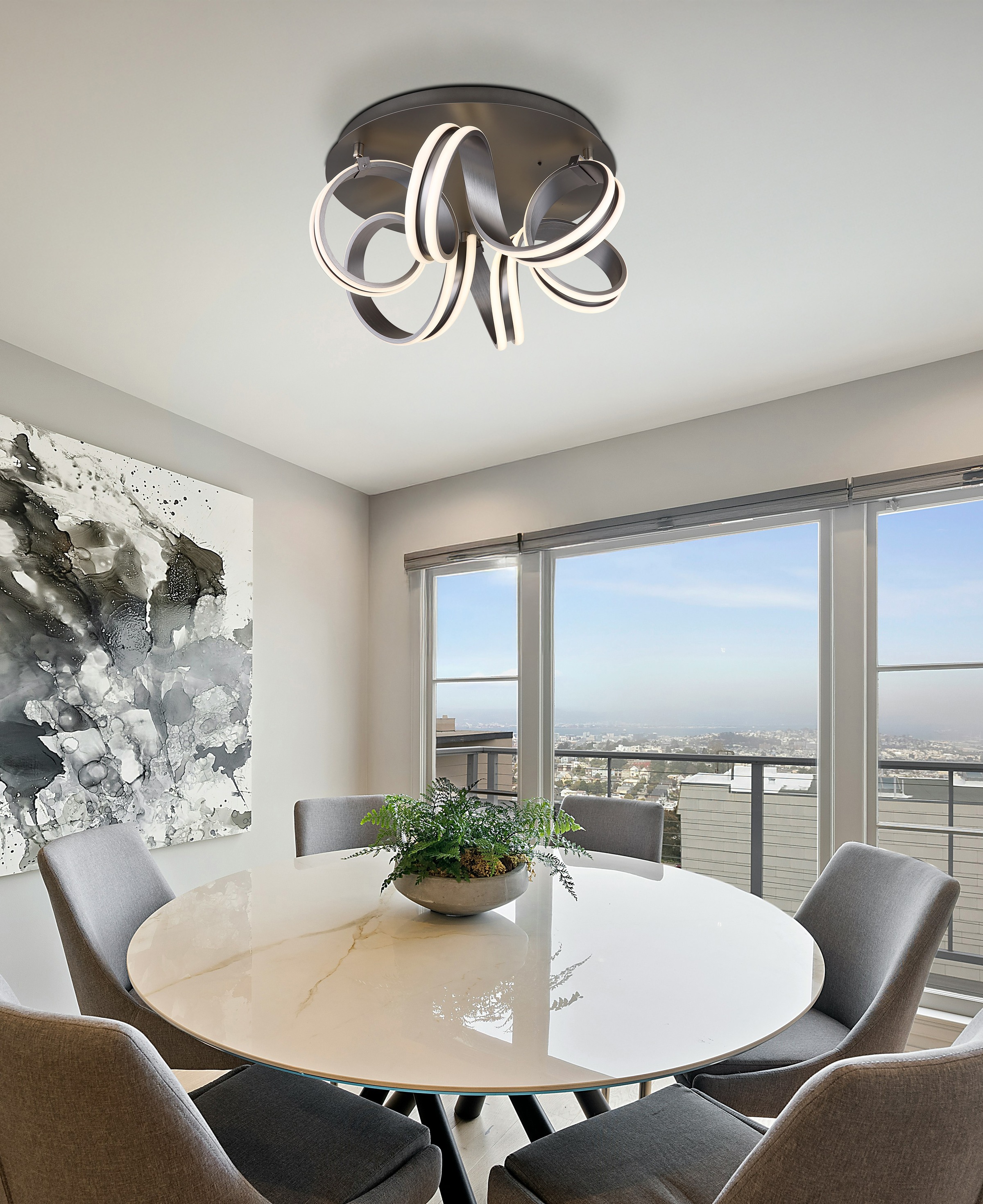 GLOBO LIGHTING Deckenleuchte »KUNI« LED-Modul 1 Stk. warmweiß - kaltweiß Deckenlampe Wohnzimmer-Leuchte Schlafzimmer-Leuchte Flur Küche