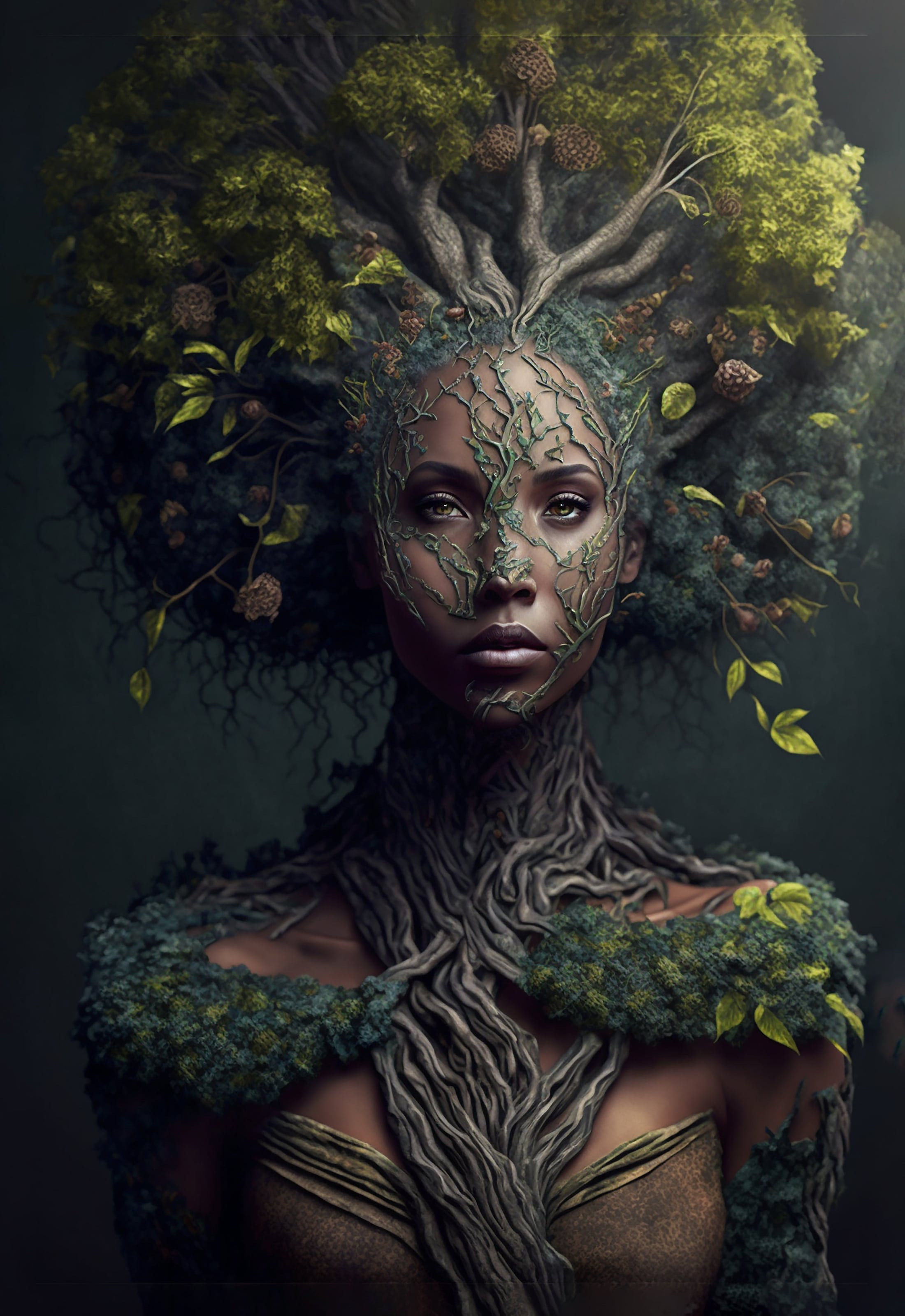 Affengeilebilder Leinwandbild "Treewoman by Catill auf Keilrahmen gespannt" 1 Stk. tlg. Kunstdruck Wandbild Bild in verschiedenen Formaten