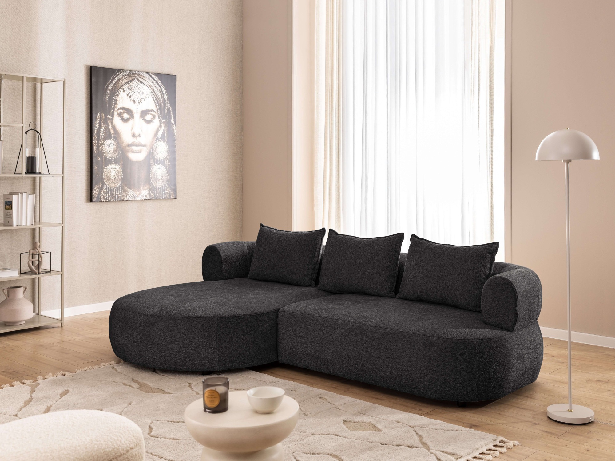 Home affaire Ecksofa »LUSSAC L-Form Design-Sofa mit Zierkissen, Maße B/T/H: 257/159/78 cm« hoher Sitzkomfort und modernes Design, Sofa ohne Bettfunktion