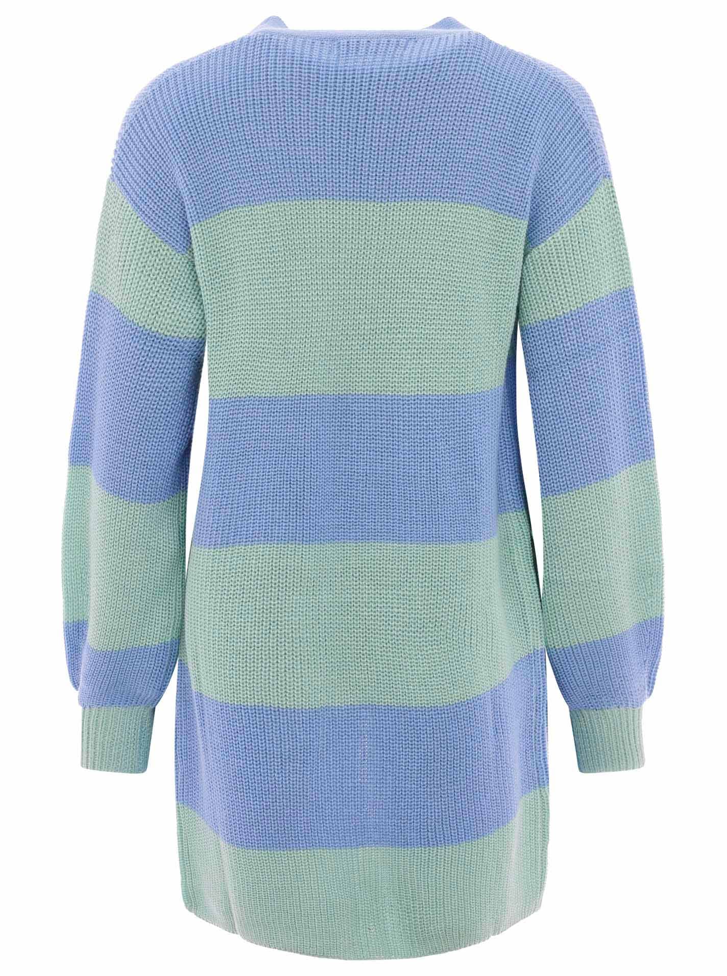 Zwillingsherz Cardigan »"Katja"«, One Size, Wollanteil, Langarm, Blockstreifen, ohne Verschluss