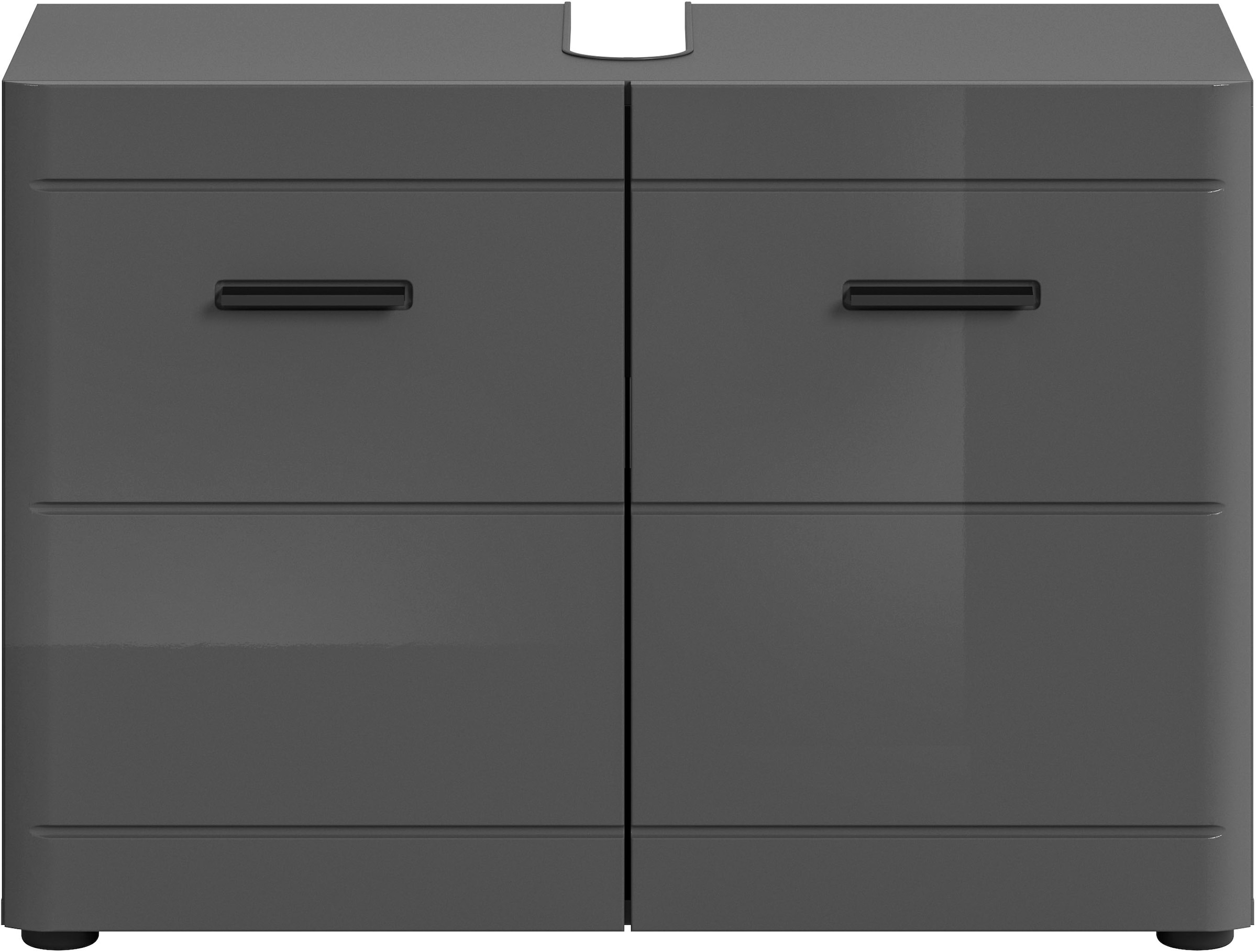 welltime Waschbeckenunterschrank »Doux, Breite 80 cm, 2 Türen, 1 Einlegeboden, geteilte Rückwand«, MDF Front, Badschrank, Bad-Möbel, Badezimmer