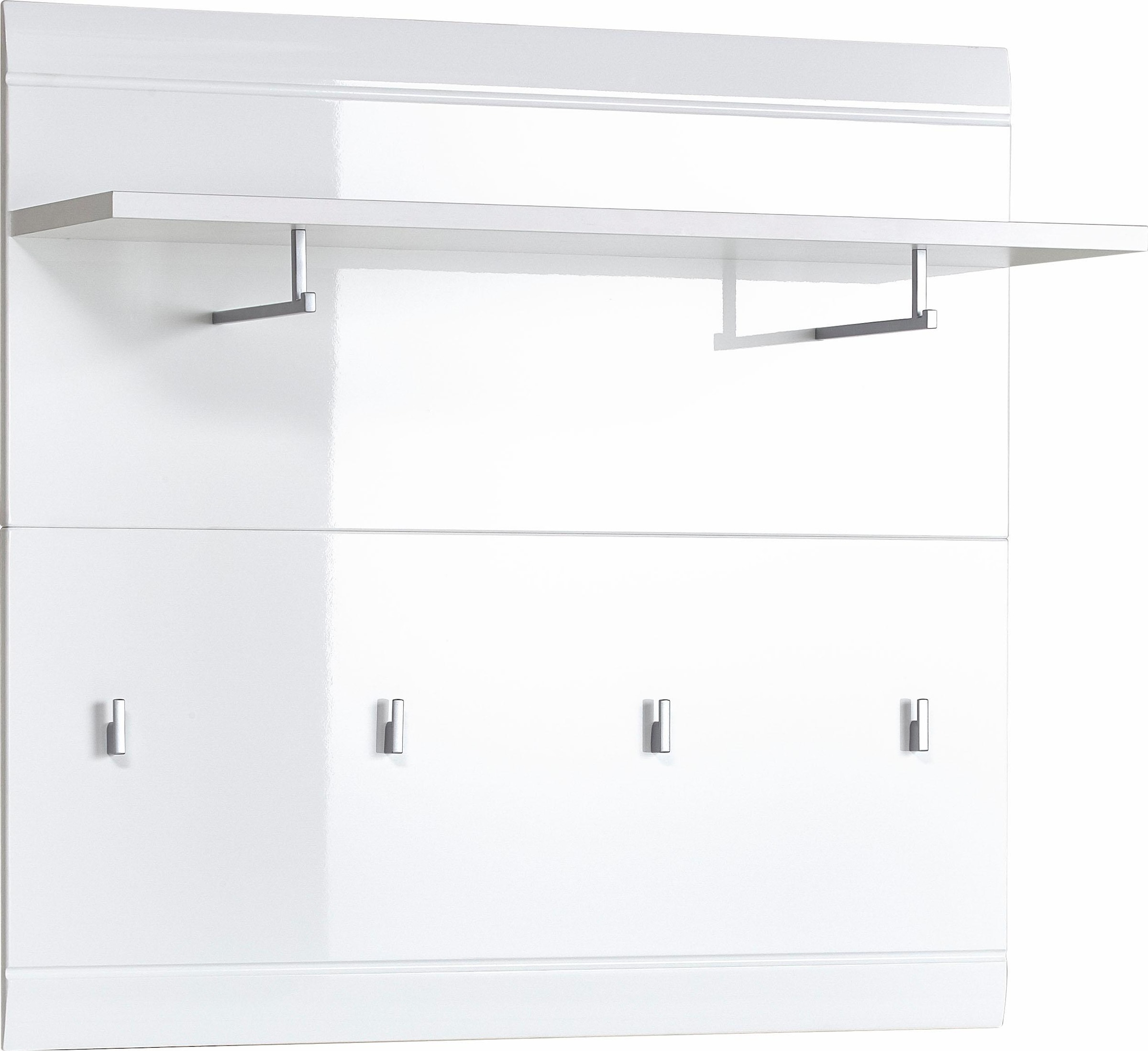 GERMANIA Garderobenpaneel "Adana" Breite 96cm,Kleiderstangen u. -haken,Hochglanz-Korpus, Made in Germany