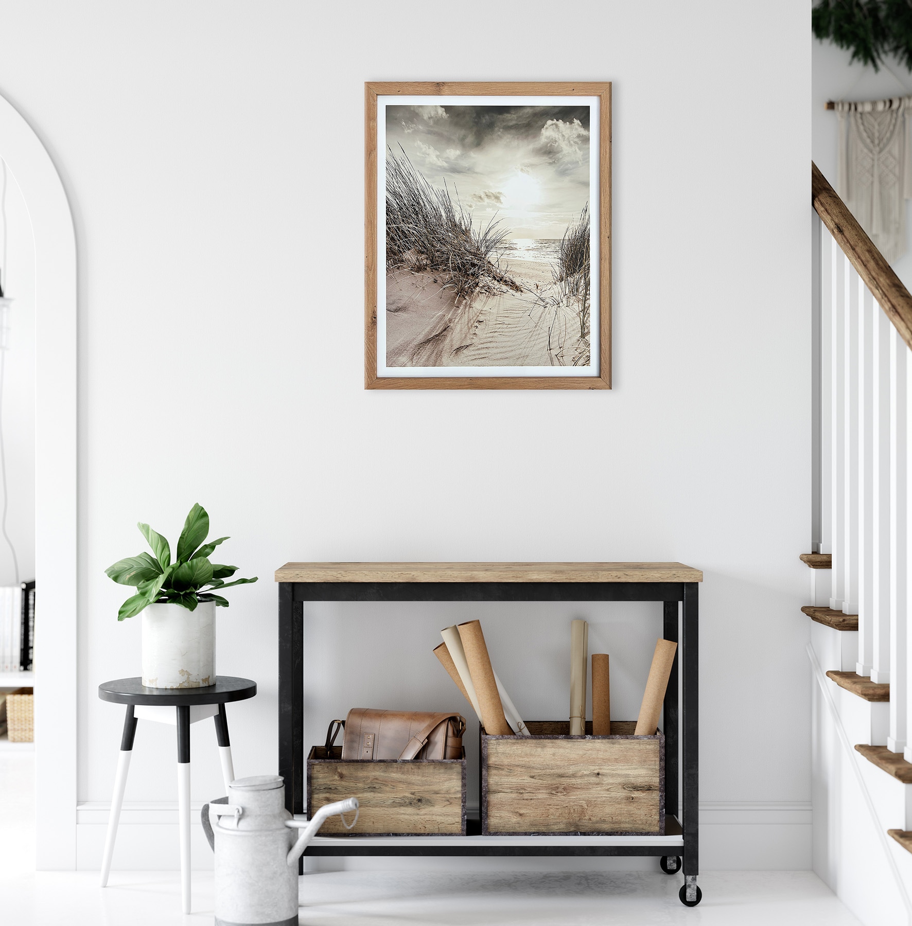 Bönninghoff Bild mit Rahmen »Wandbild gerahmt STRAND DÜNE 40x50 cm – Küsten Wanddeko maritim« Landschaft | Meer | Meer Bilder | Natur | Strand | Strandbilder 1 Stk. tlg. mit dekorativem Rahmen