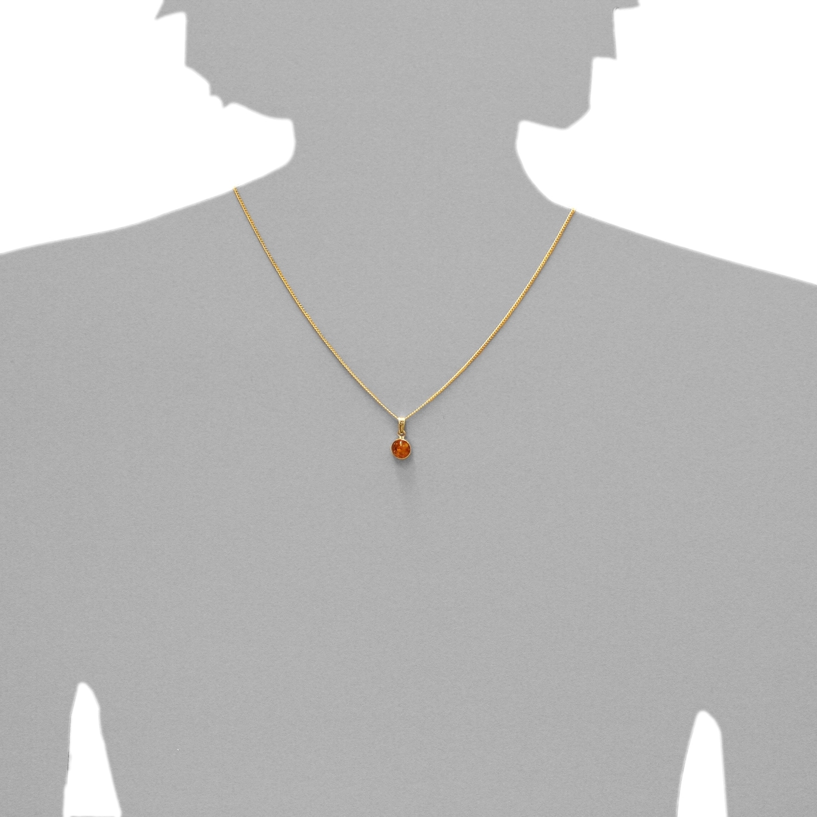 OSTSEE-SCHMUCK Kette und Anhänger Set »- Classic 8 mm - Gold 333/000 - Bernstein«