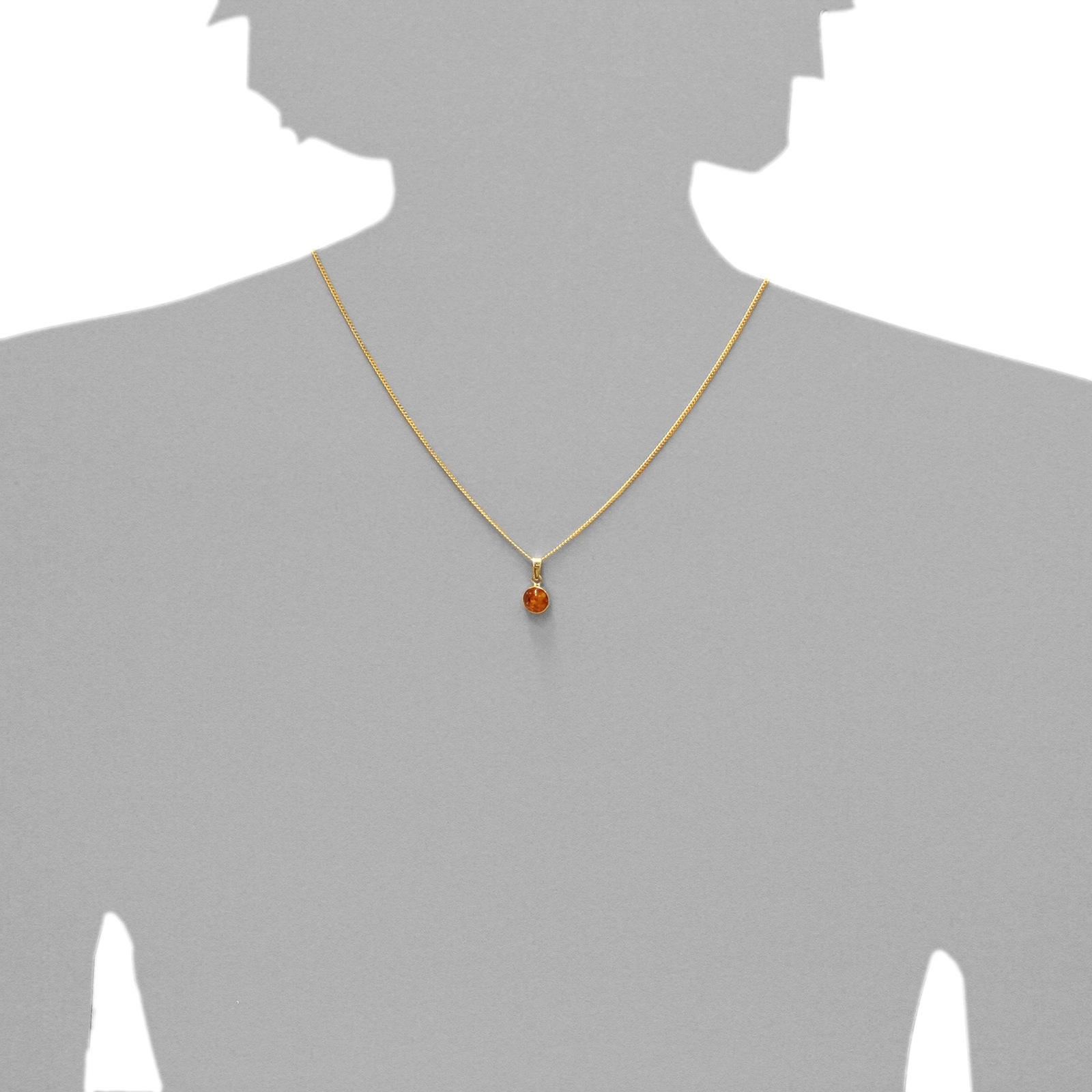Kette mit Anhänger OSTSEE-SCHMUCK "Ostsee-Schmuck Kette mit Anhänger Classic 8 mm" Gr. 45, gold, Halsketten, Damen, 45cm, Gelbgold 333, L: 42 6