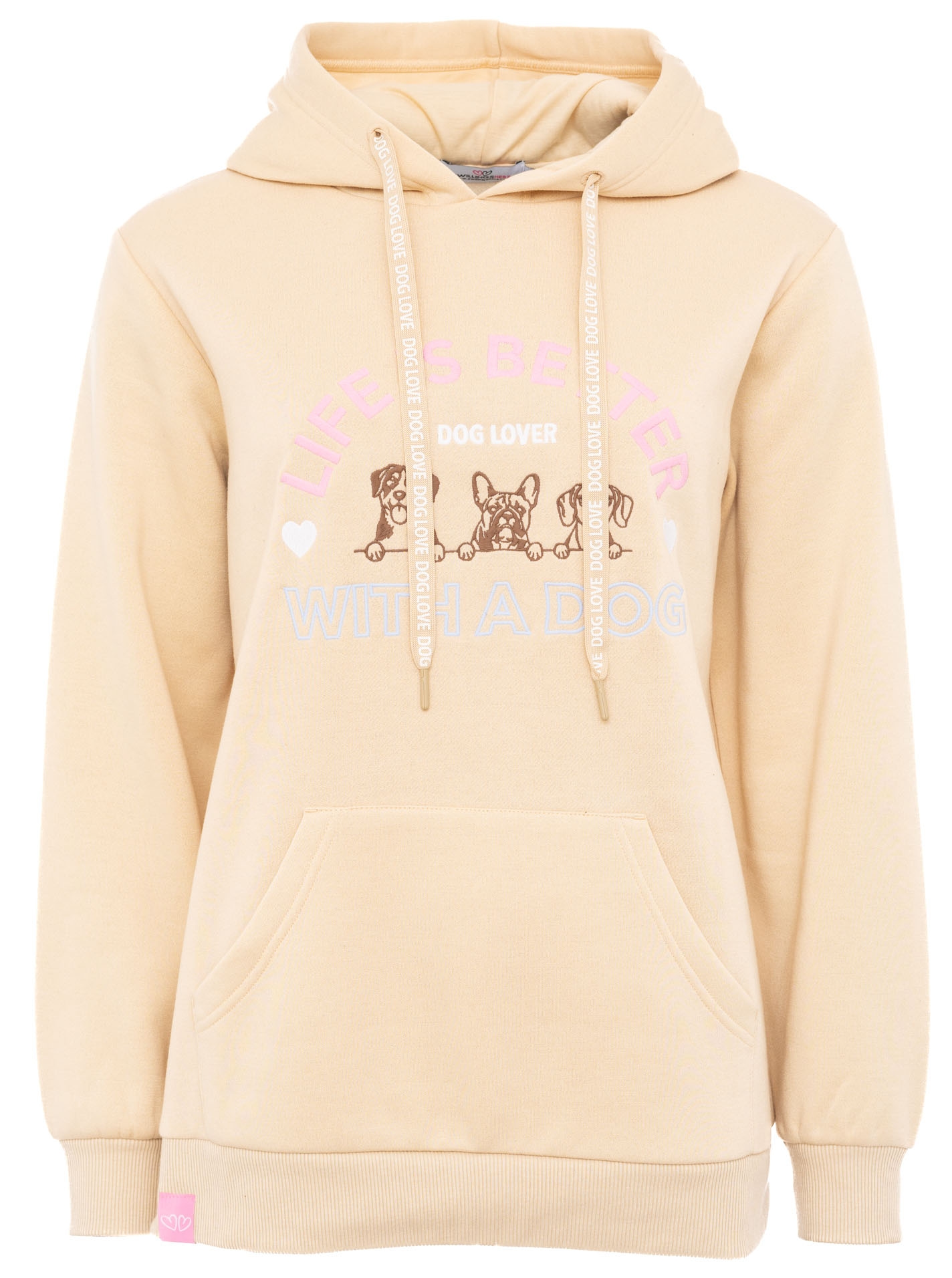 Zwillingsherz Hoodie ""Dog Life"", Mini-Me,mit gestickten Hunden und Slogan günstig online kaufen