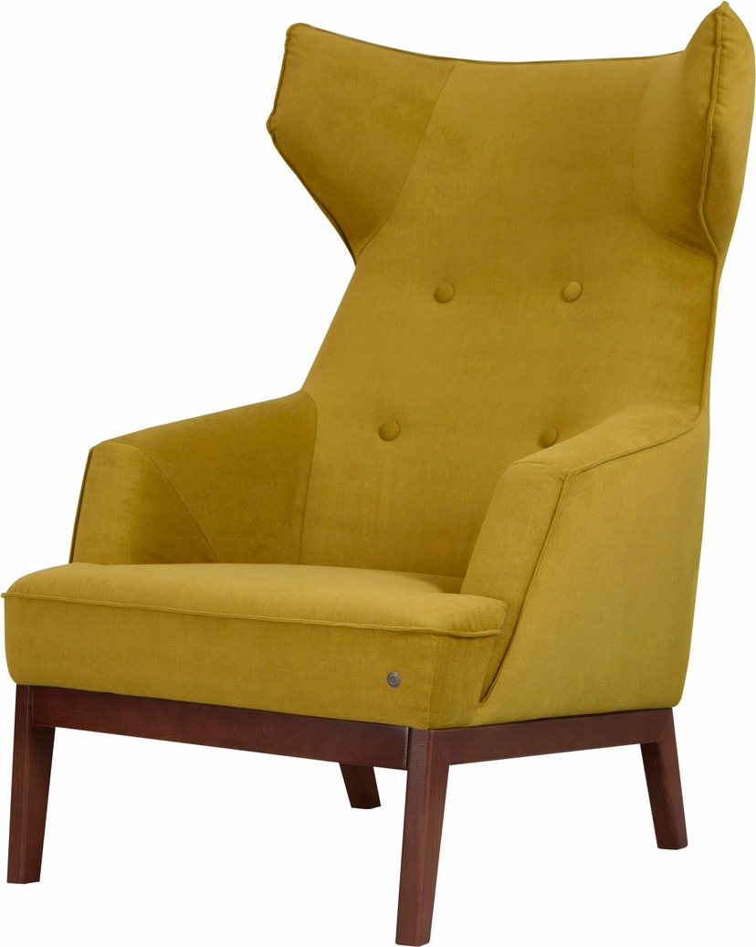 TOM TAILOR HOME Sessel »COZY«, im Retrolook, mit Kedernaht und Knöpfung,  Füße nussbaumfarben | BAUR