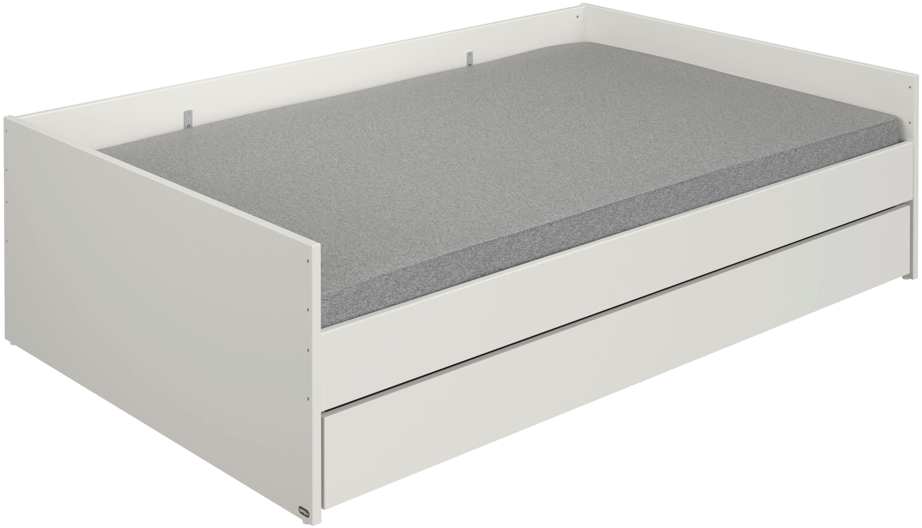 PAIDI Kinderbett "CUTIE LEA in Weiß mit Bettkasten, Jugendliege" L/B/H ca. 204/96-126/56cm, Off-White, bietet extra Stauraum oder zusätzliche Liegefläche, Kojenliege