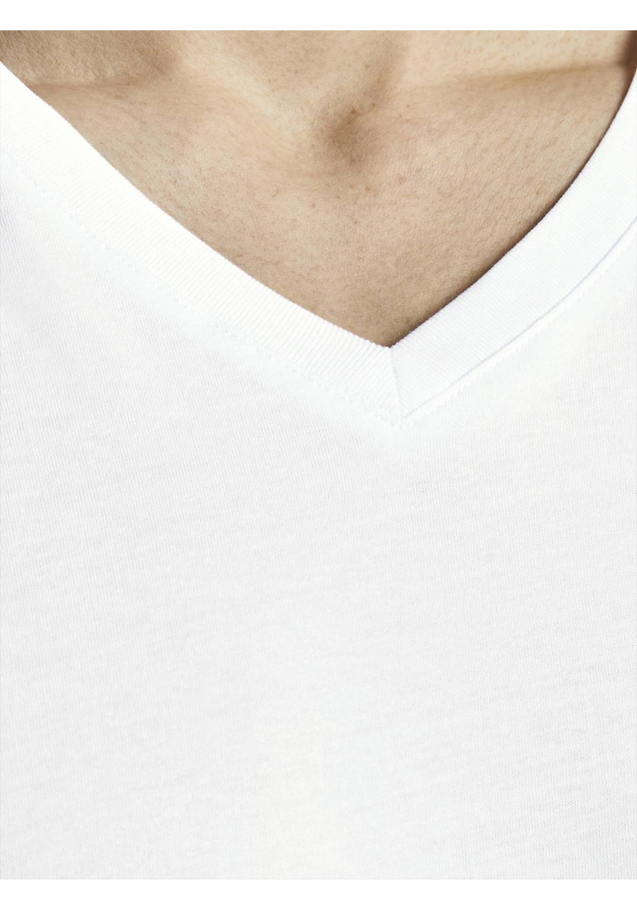 T-Shirt JACK & JONES "T-Shirt JACBASIC V-NECK TEE 2PK 2er Pack", Damen, Gr. XXL, weiß, Obermaterial: 100% Baumwolle CO., Shirts T-Shirt 6