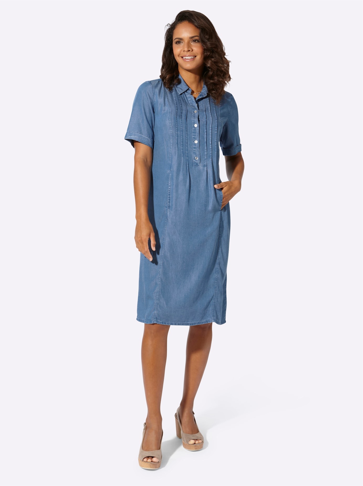 Casual Looks Jeanskleid "Jeans-Kleid" Nahttasche günstig online kaufen