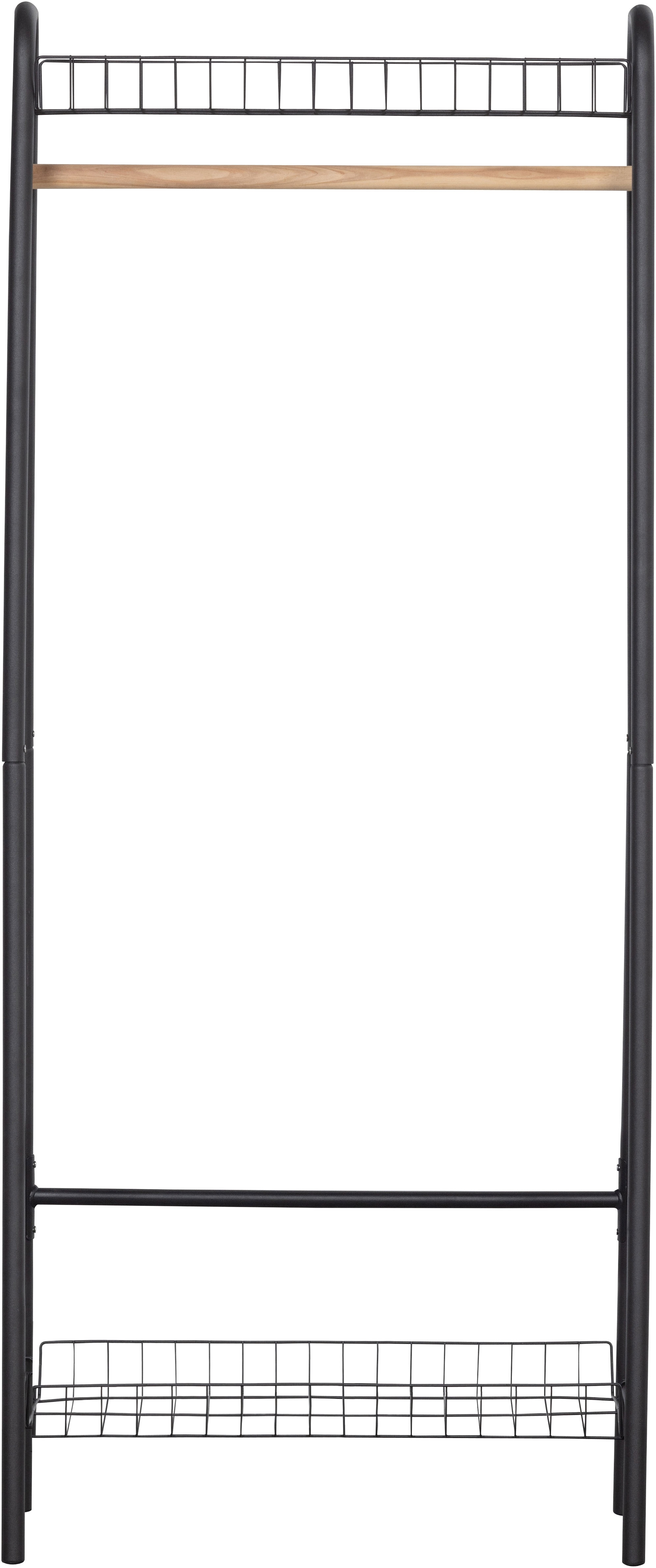 WOOOD Garderobenständer "Jovi Metall und Holzkleiderstange B 70 x T 41 x H 167 cm" Tragkraft 10 kg, Pfleiglicht, einfach zu montieren