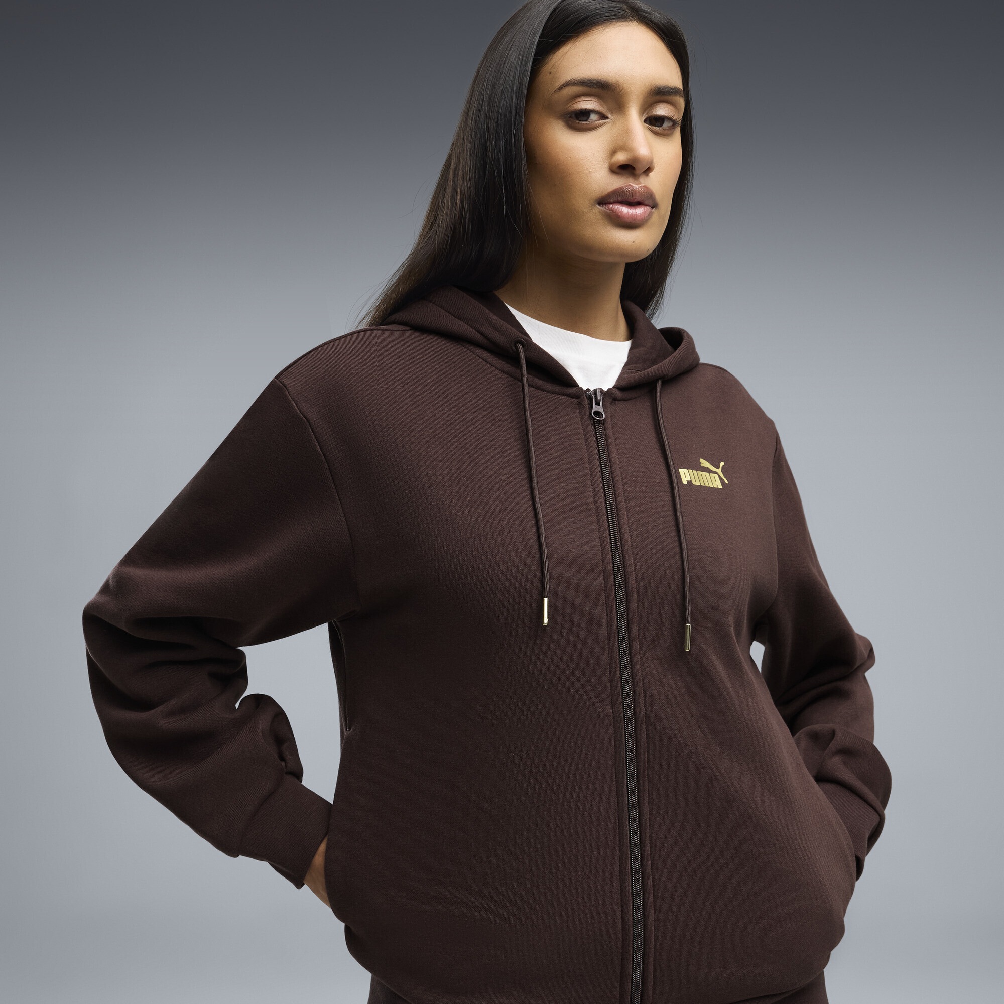 PUMA Jogginganzug »Metallic Trainingsanzug mit Kapuze Damen«
