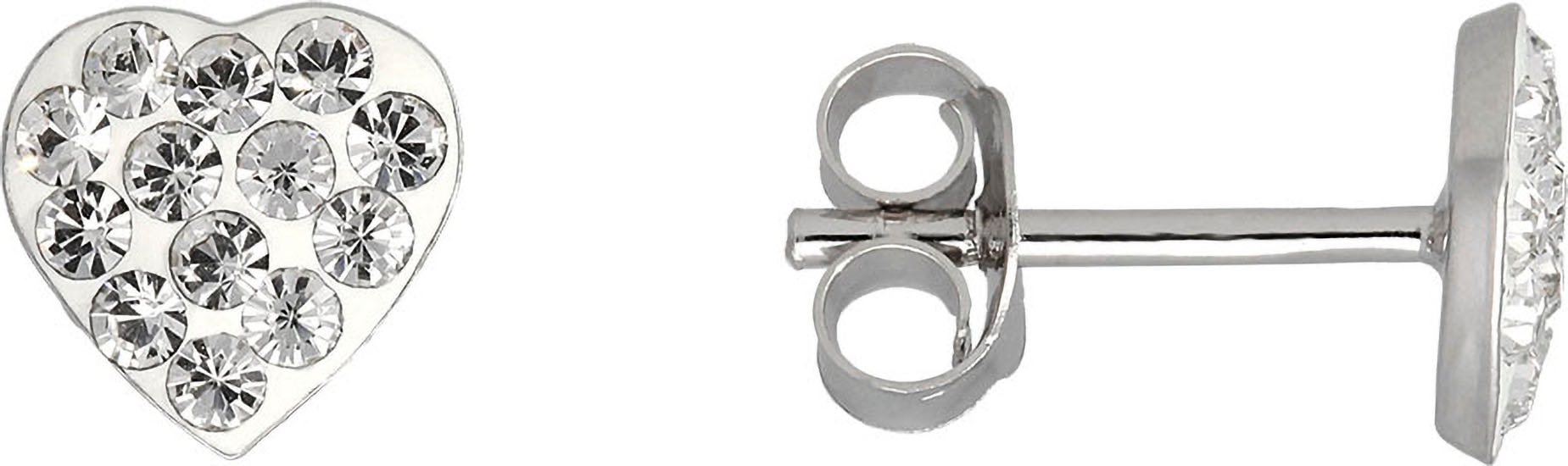 Paar Ohrstecker »Schmuck Geschenk Silber 925 Ohrschmuck Herz«, mit Kristallstein