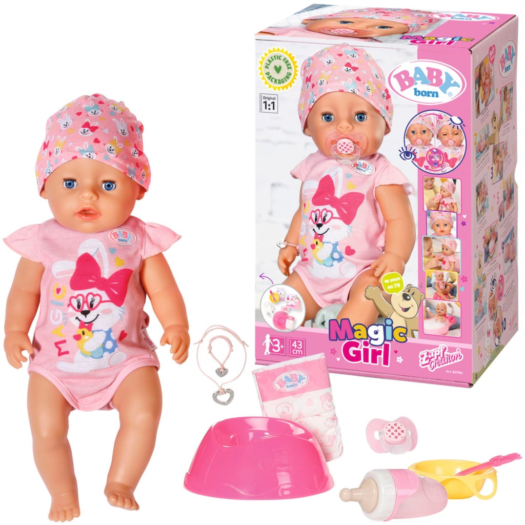 Baby Born Babypuppe »Magic Girl, 43 cm«, (Set, 13 tlg.)