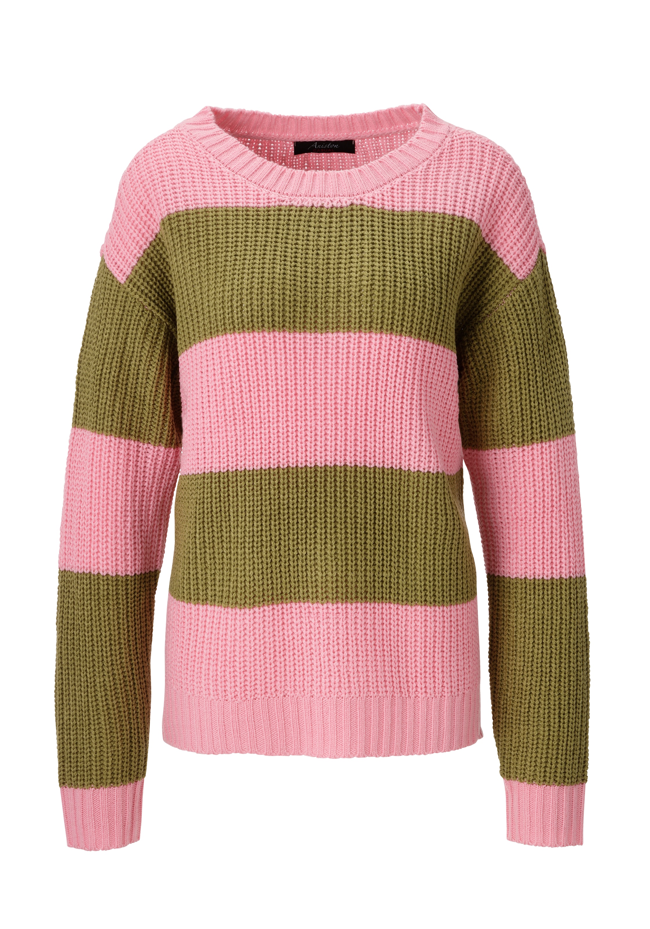 Aniston CASUAL Strickpullover im Colorblocking mit breiten Streifen