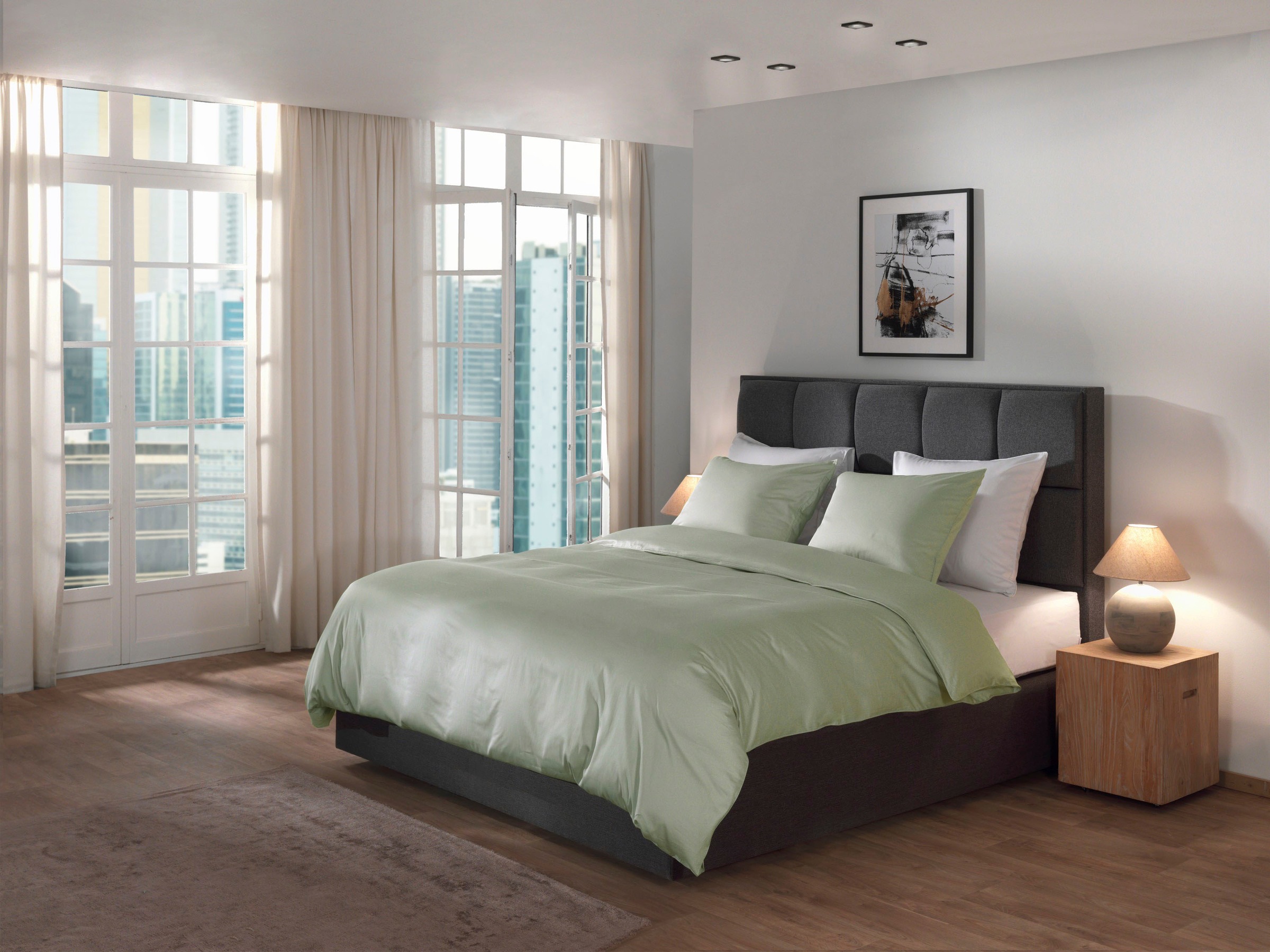 YELLOW Bettwäsche "Suite-Dubai" 2 Uni Design, 100% Baumwolle ab 135x200 cm. günstig online kaufen