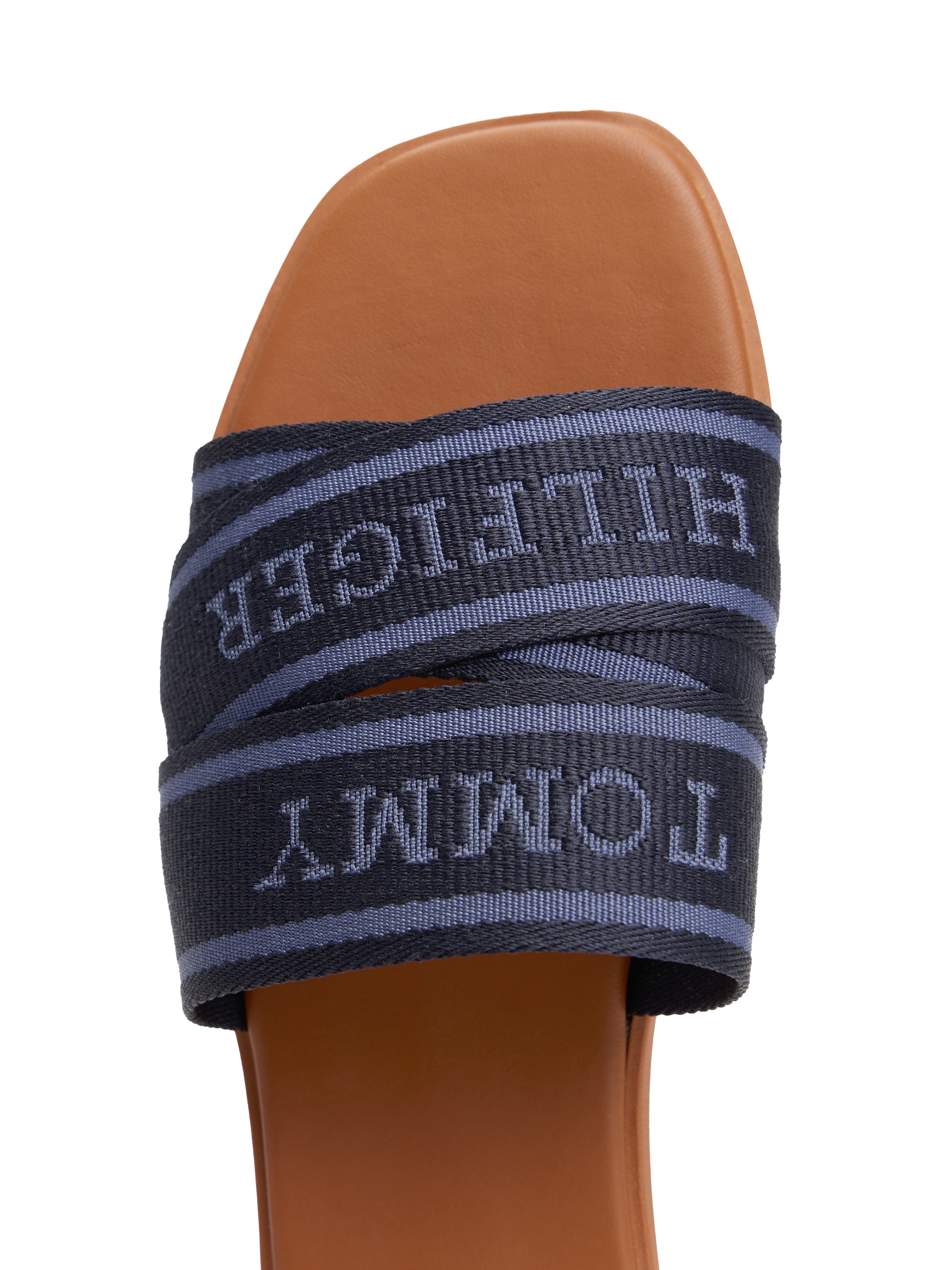 Tommy Hilfiger Pantolette »TOMMY HILFIGER WEBBING MULE«, Blockabsatz, Sommerschuh, Bequemschuh, Flats mit Logoschriftzug