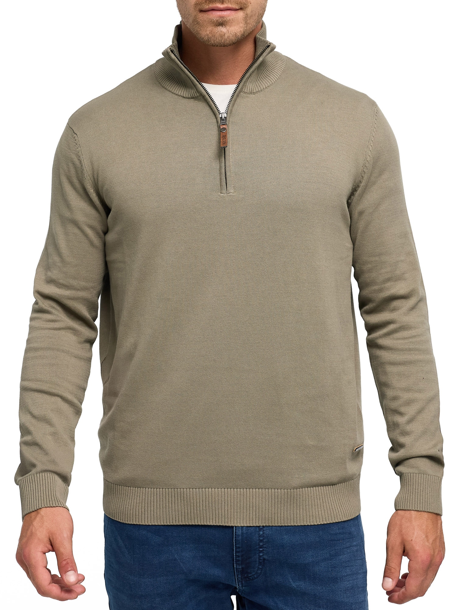 Indicode Troyer "INArkmill ½ zip" Baumwolle, regular fit