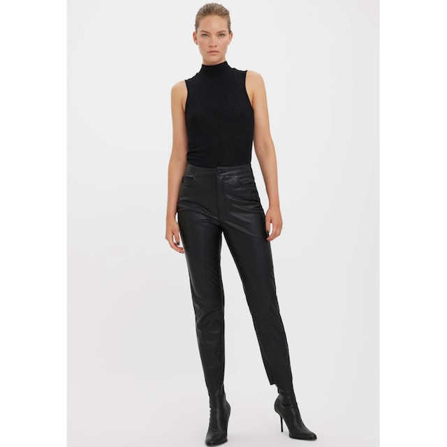 Vero Moda Lederimitathose »VMBRENDA HR STRAIGHT PL ANK PANT NOOS« online  kaufen | BAUR