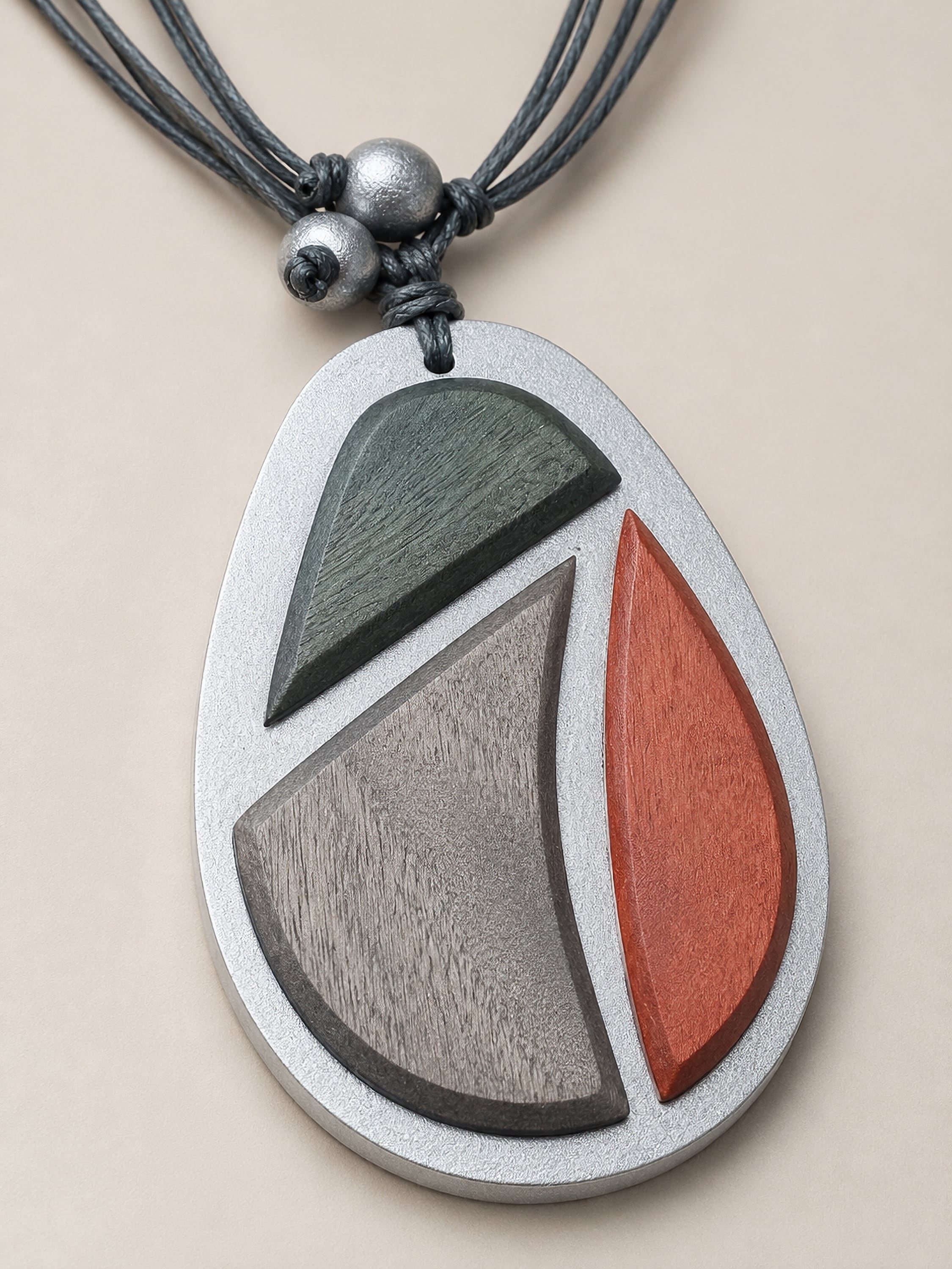 COLLEZIONE ALESSANDRO Lange Kette »Aria« in khaki-terrakotta-grau Mix
