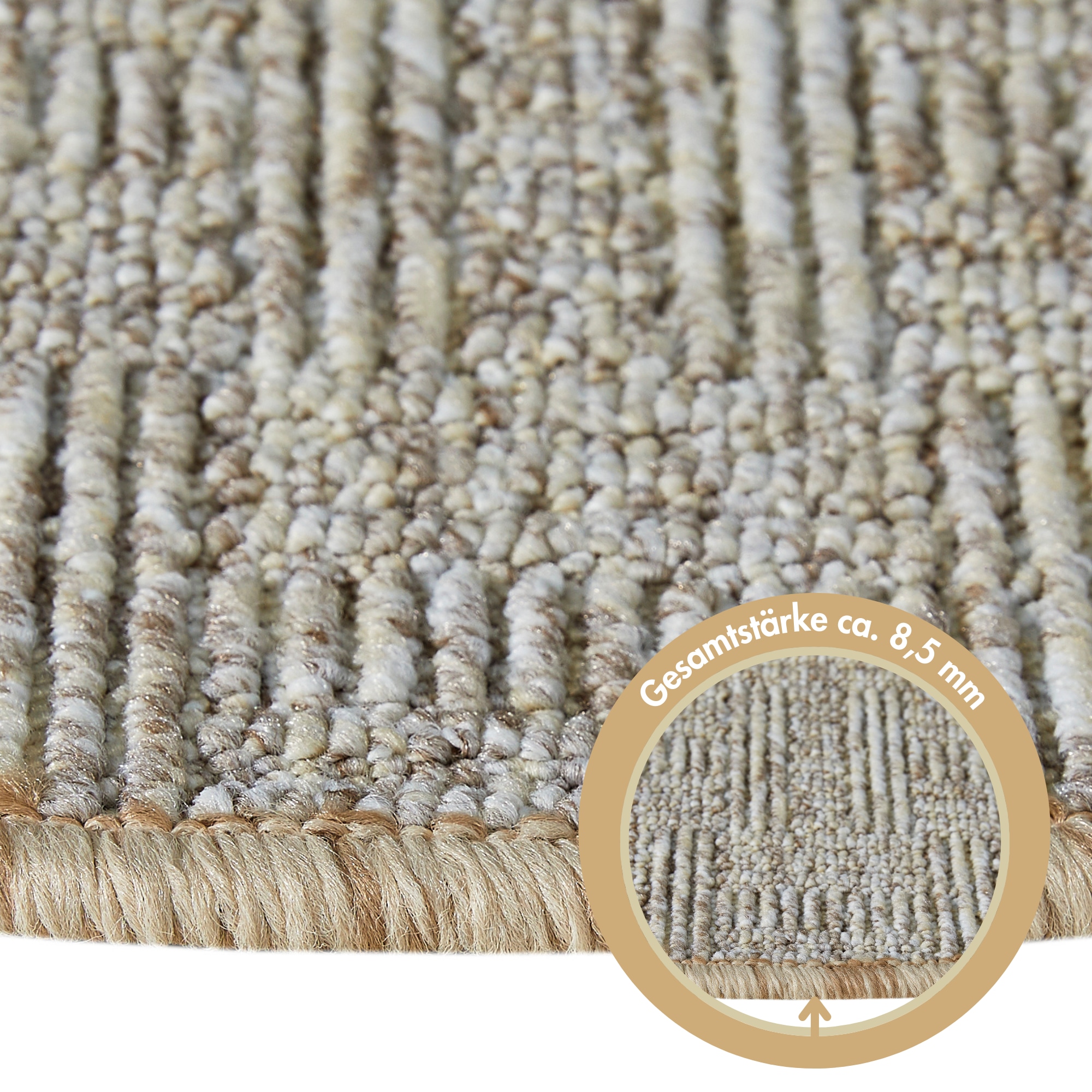 Andiamo Stufenmatte »Leo, Made in Poland« halbrund 6 mm Höhe grobe melierte Schlinge, selbstklebend, 15 Stück in einem Set