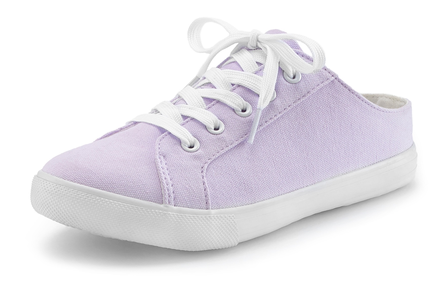 Sabot VIVANCE "Sneaker, Clog, Slip-On-Sneaker", Damen, Gr. 38, lila (flieder), Obermaterial: 100% Textilmaterial. Decksohle: 100% Textilmaterial. Futter: 100% Textilmaterial. Laufsohle: 100% Synthetik, unifarben, Basic, Schuhe Sabot, zum Reinschlüpfen mit 2