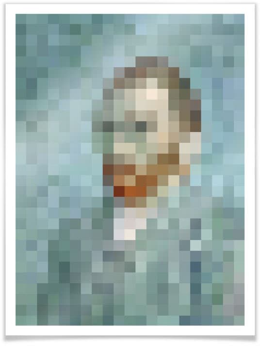 Wall-Art Poster »Pixel Wandbild, Wandposter | St.), (1 van Bildnis«, kaufen Poster, Person, BAUR Portrait Gogh Bild