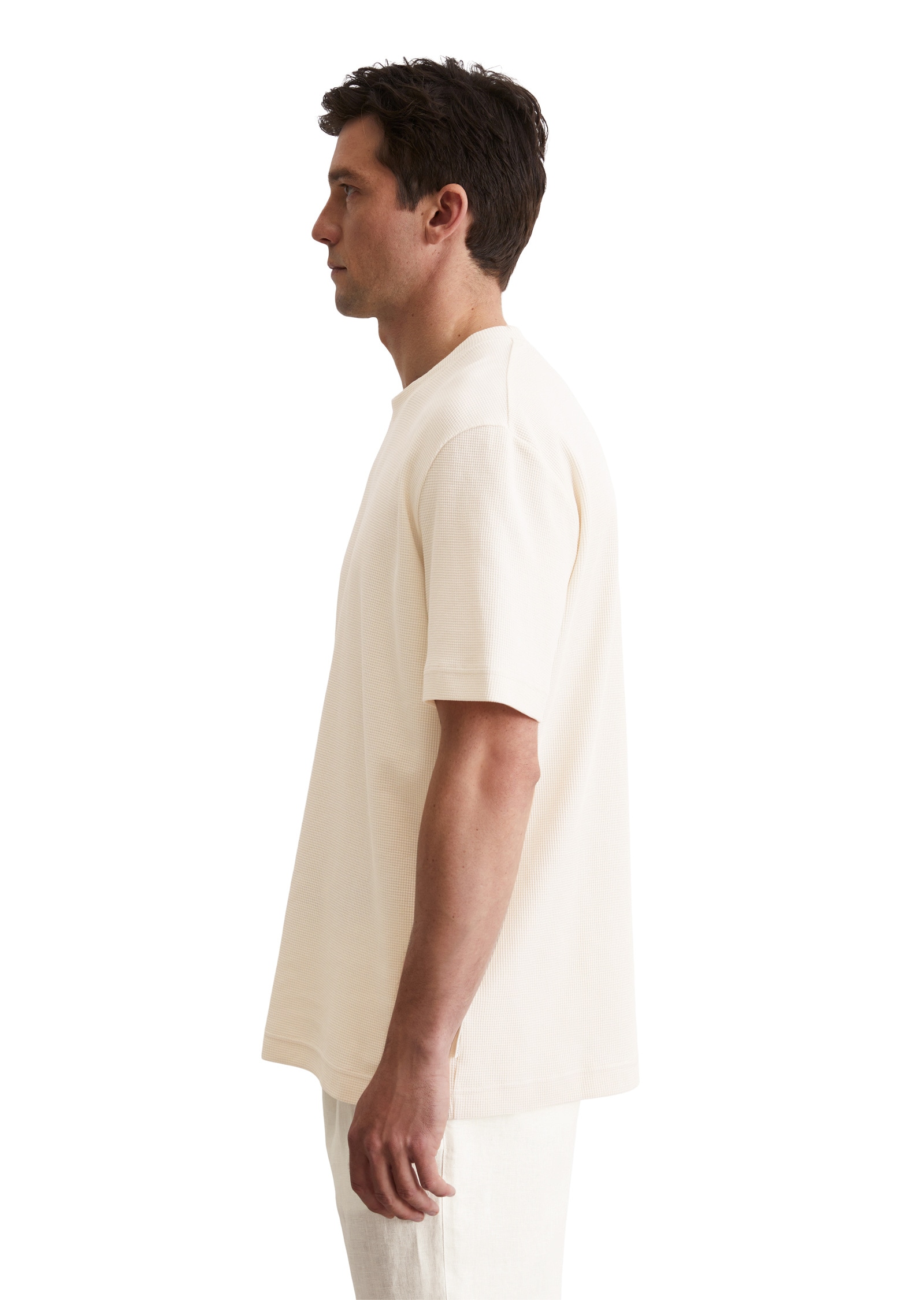 Marc O'Polo T-Shirt »mit feiner Waffelstruktur«