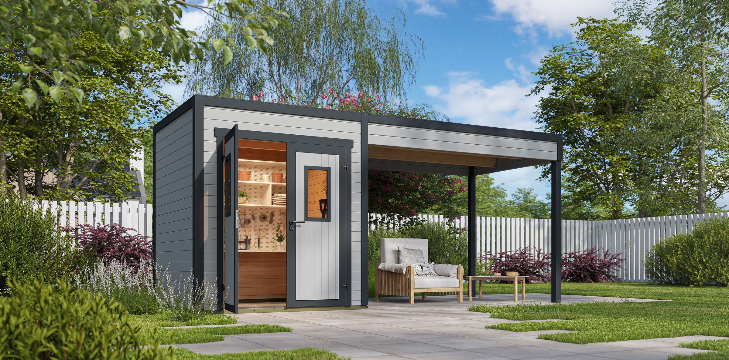 Nordic Holz Gartenhaus-Anbaudach "FELIX FYNN 1 1,5 A", Flachdach günstig online kaufen