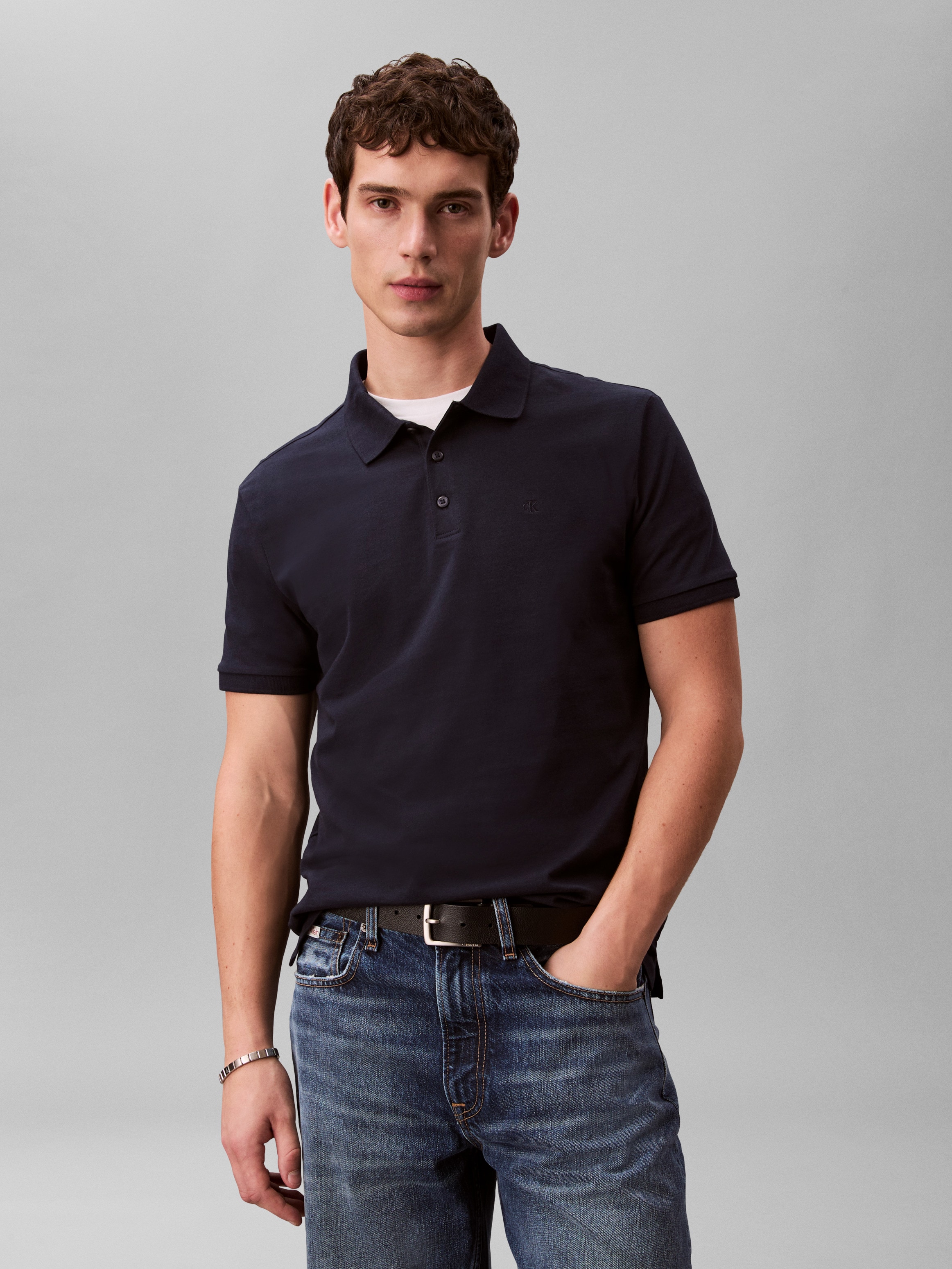 Calvin Klein Jeans Poloshirt »CLASSIC MONOGRAM« normale Passform, basic, Logostickerei