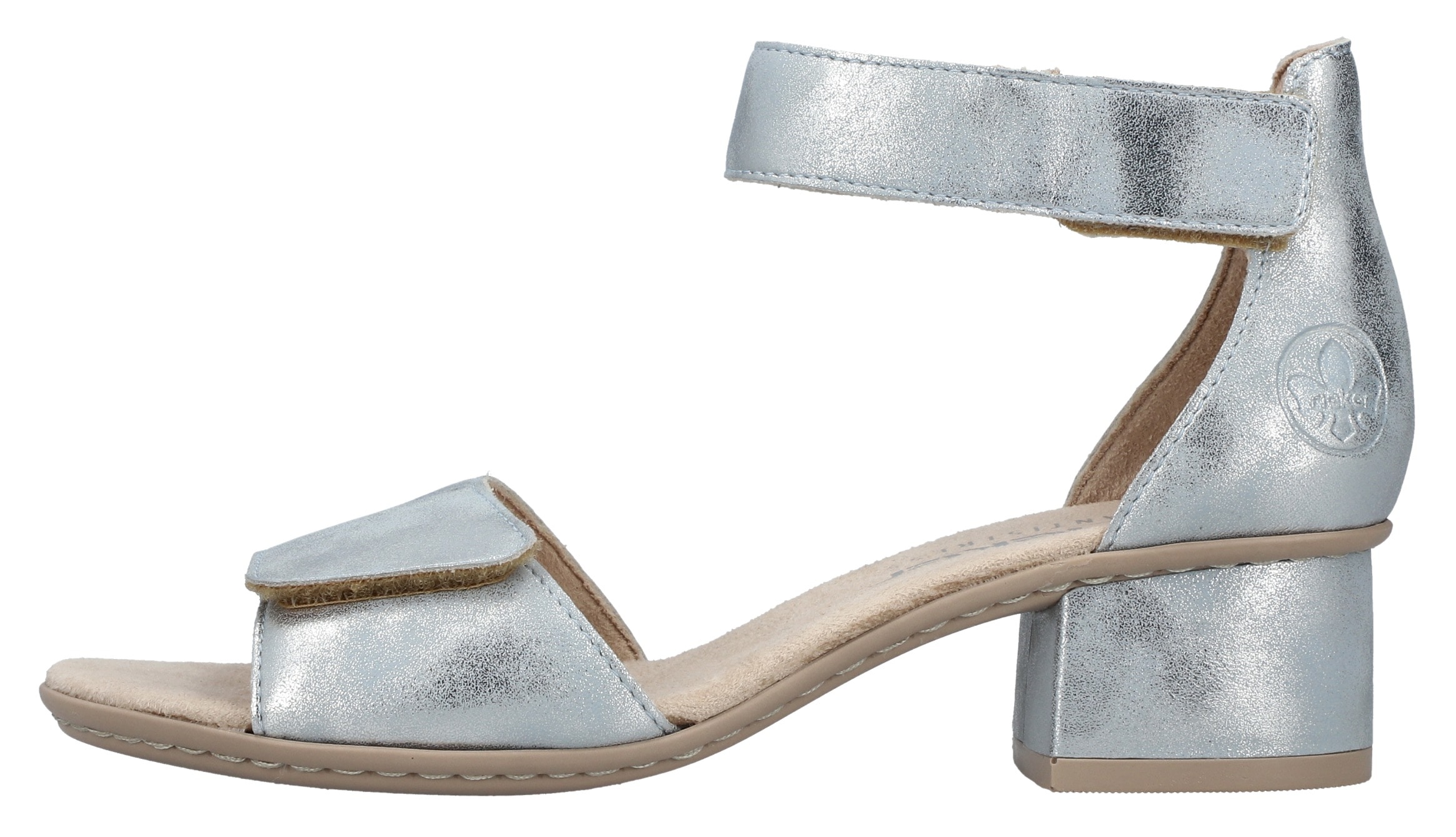 Rieker Sandalette, Sommerschuh, Sandale, Blockabsatz, mit praktischen Klettverschlüssen