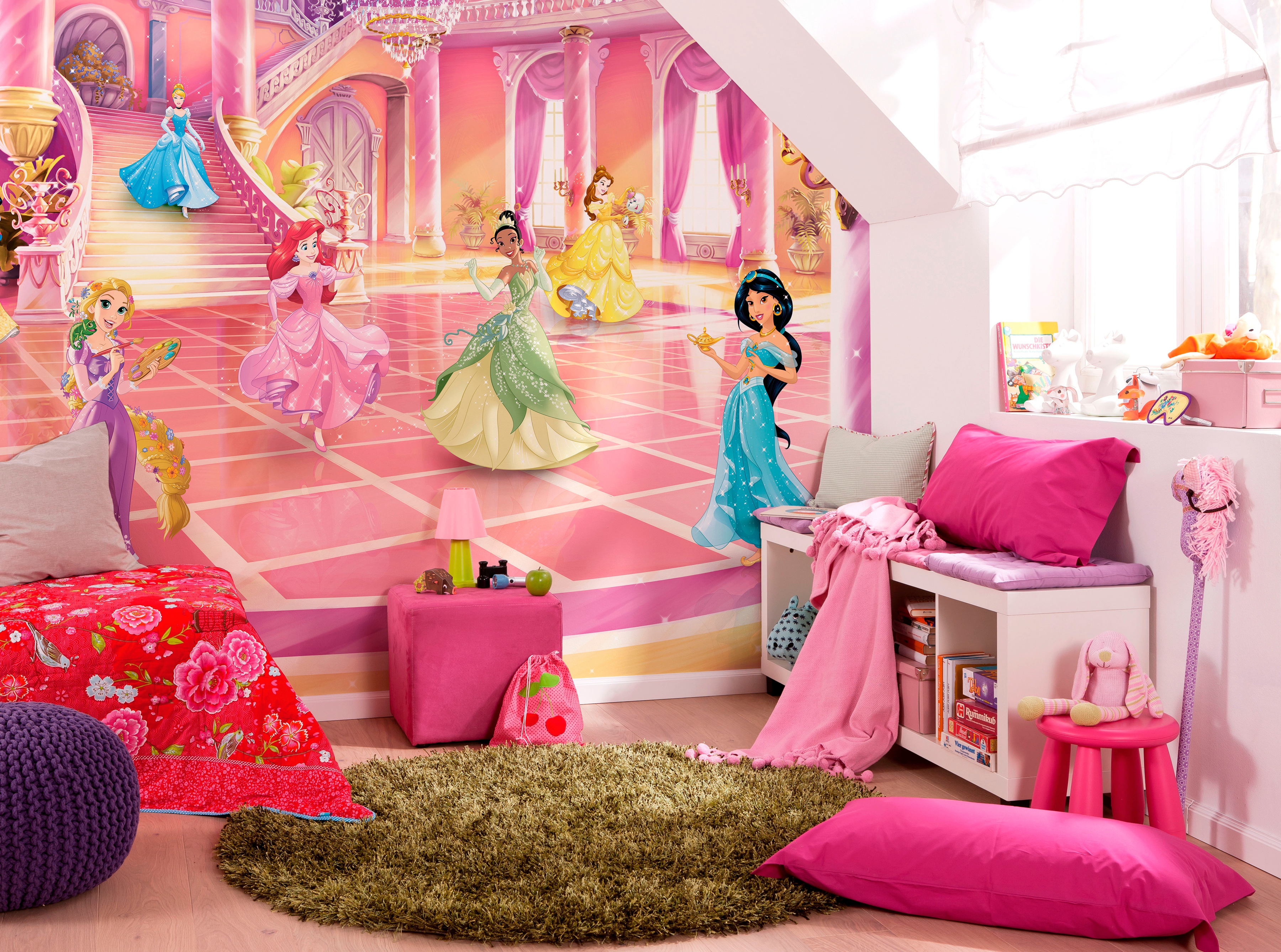 Komar Fototapete "Princess Glitzerparty - Größe 368 x 254 cm" bedruckt glatt Kinderzimmer