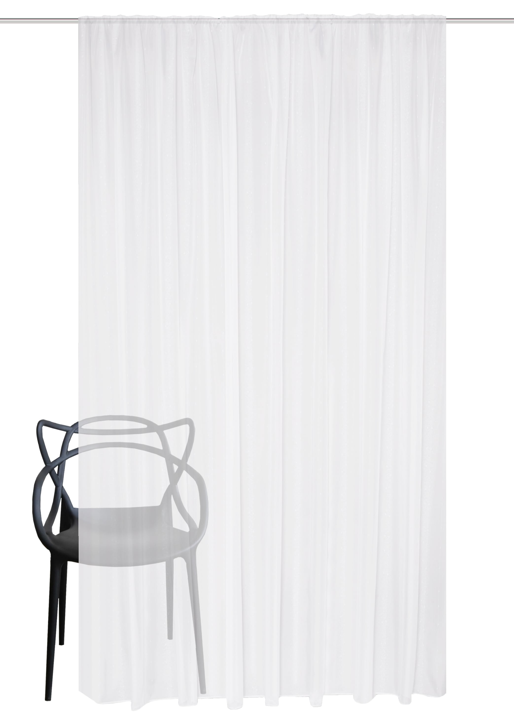 HOME WOHNIDEEN Gardine »KYRA«, (1 St.), EFFEKTVOILE LÄNGSSTREIFEN, KRÄUSELBAND