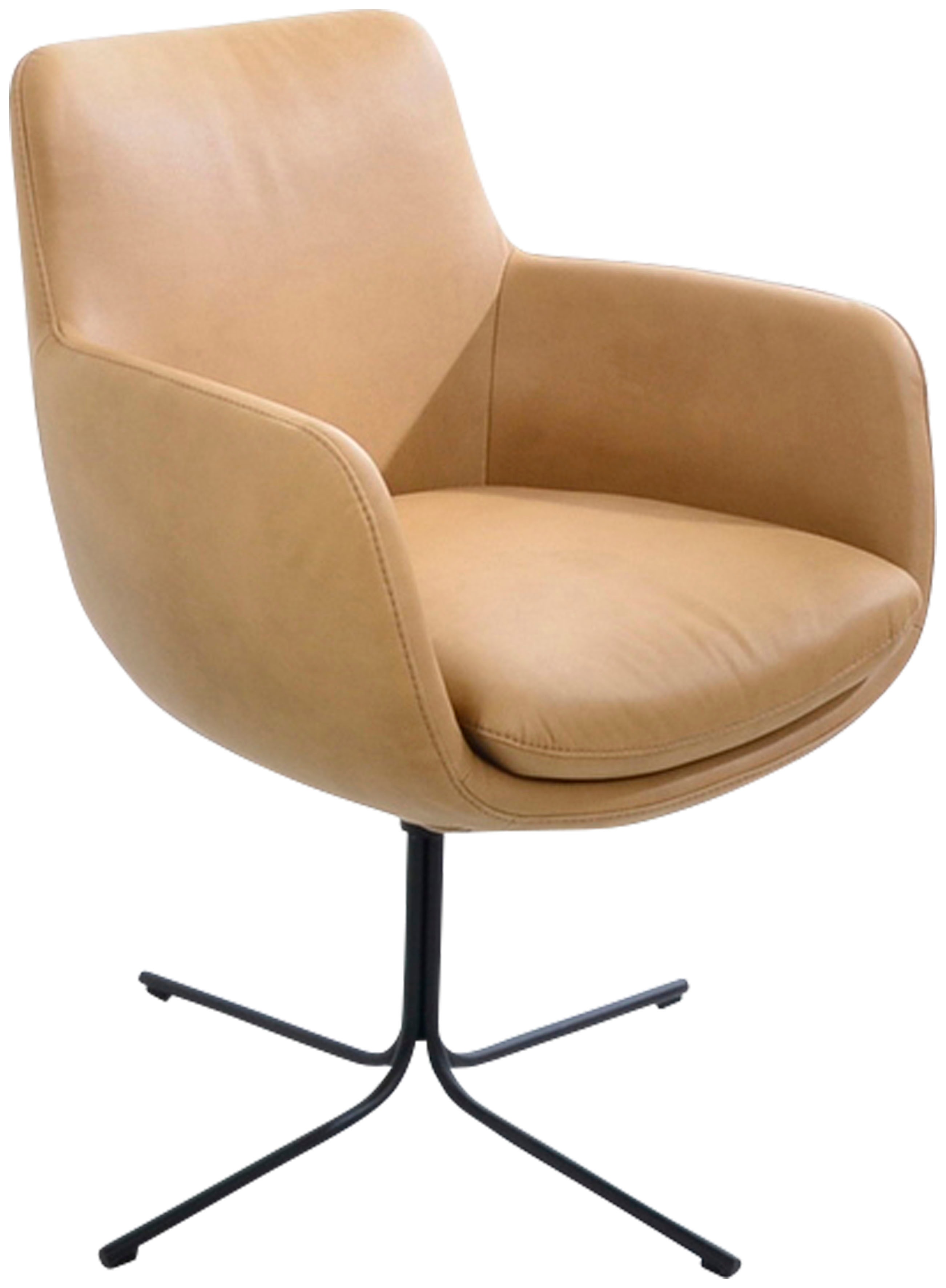 Thumbnail - K+W Komfort & Wohnen Drehstuhl "Pego" () filigranem 4-Fuß-Gestell in schwarz