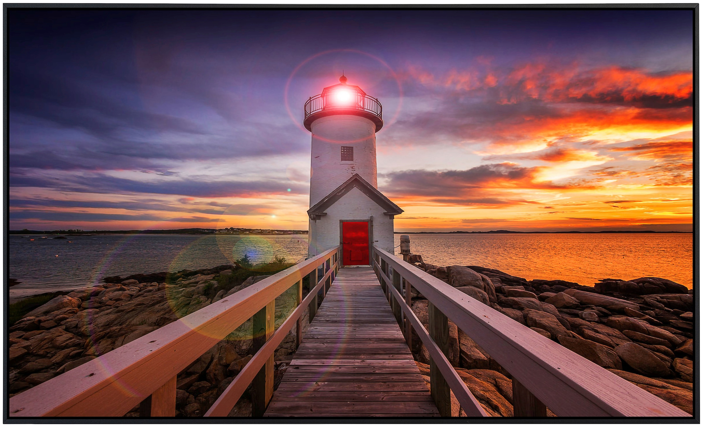 Papermoon Infrarotheizung »Annisquam Lighhouse Sonnenuntergang«, sehr angenehme Strahlungswärme