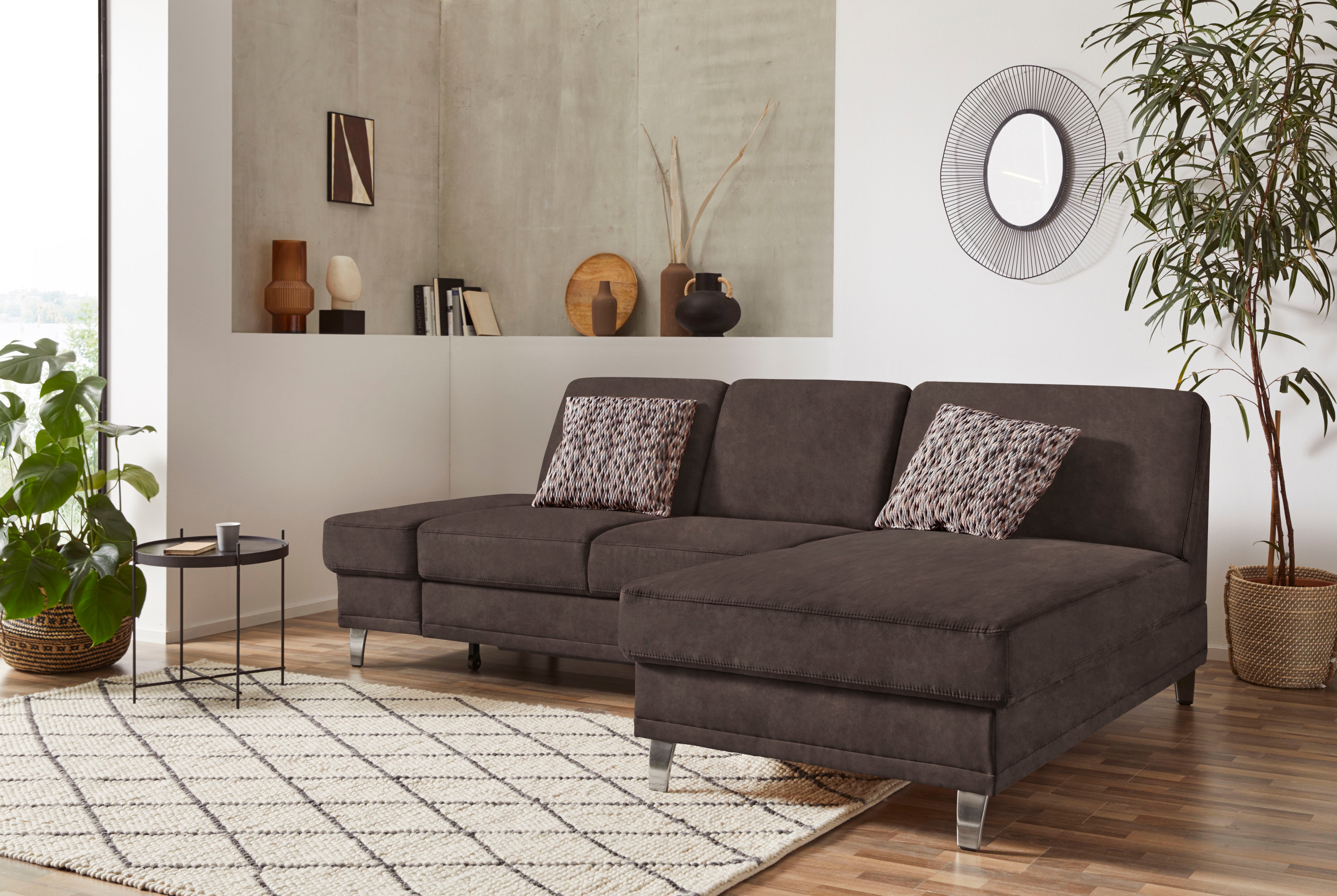 sit&more Ecksofa "Clio L-Form" optional Schlaffunktion oder Vorziehsitz und Bettkasten, Federkern