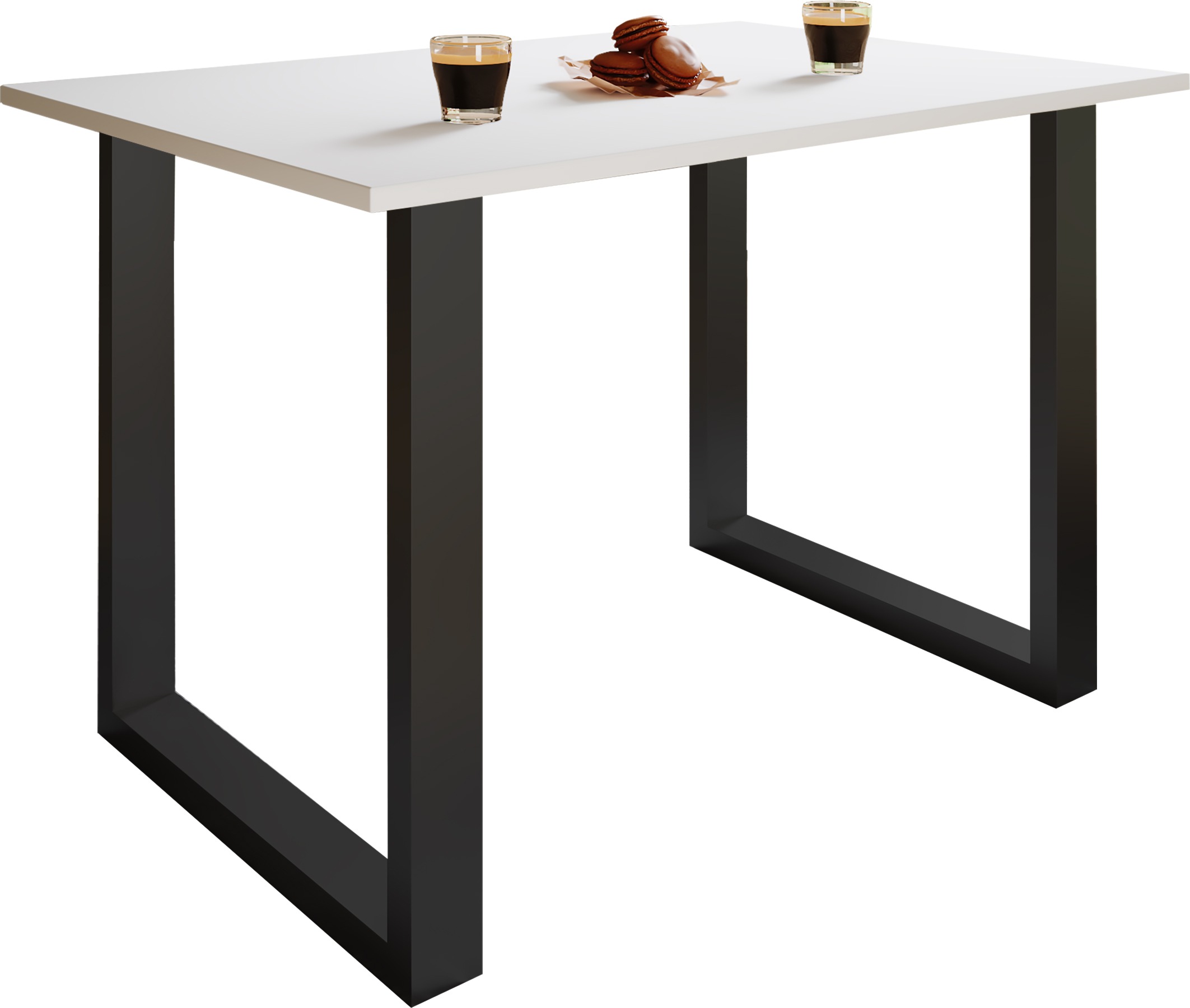 Esstisch VCM "Premium Holz Esstisch Küchentisch Xona U 110x50", weiß (schwarz, weiß), B:110cm T:50cm, Tische, Esstisch
