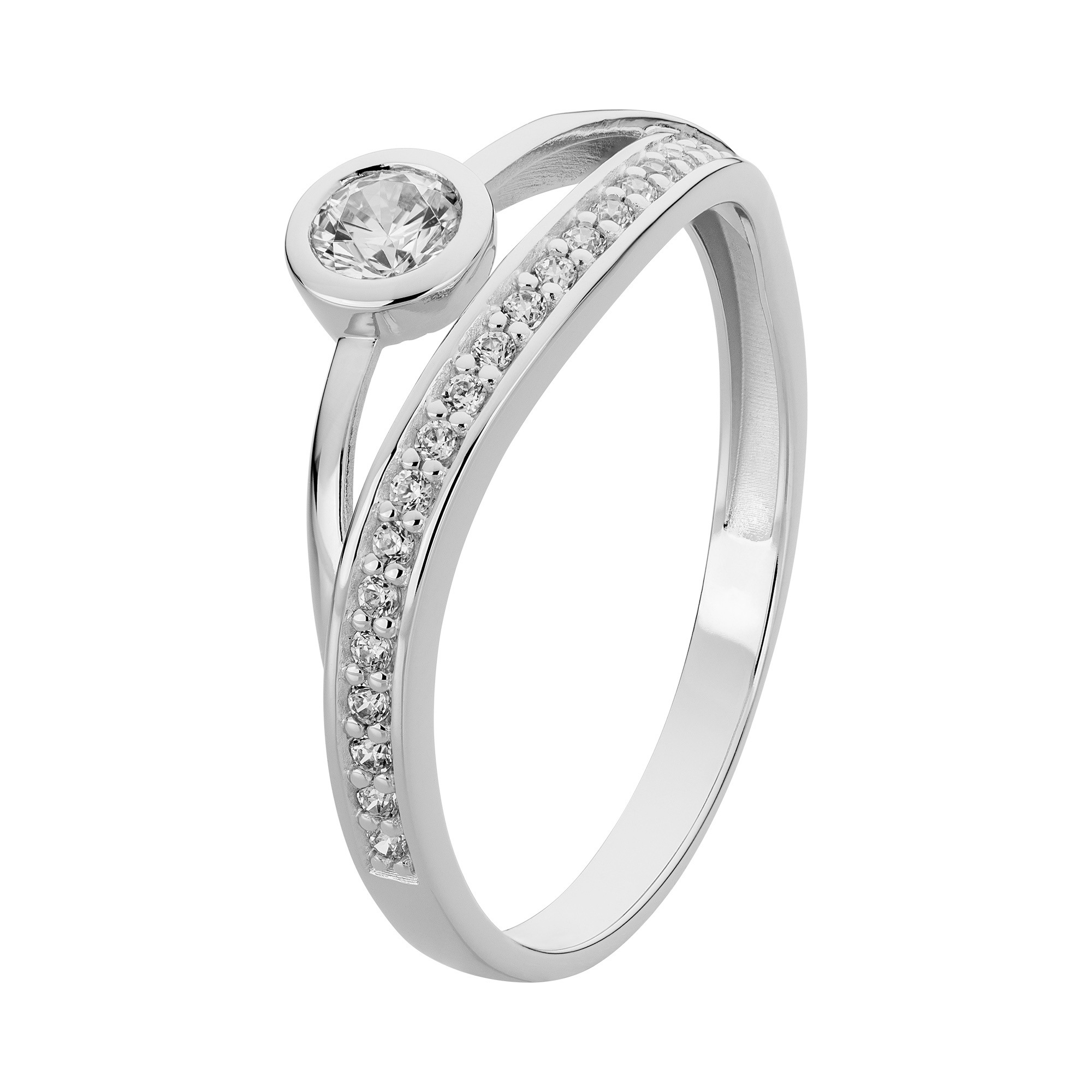Orolino Fingerring »333/- Weißgold glanz synth. Zirkonia«