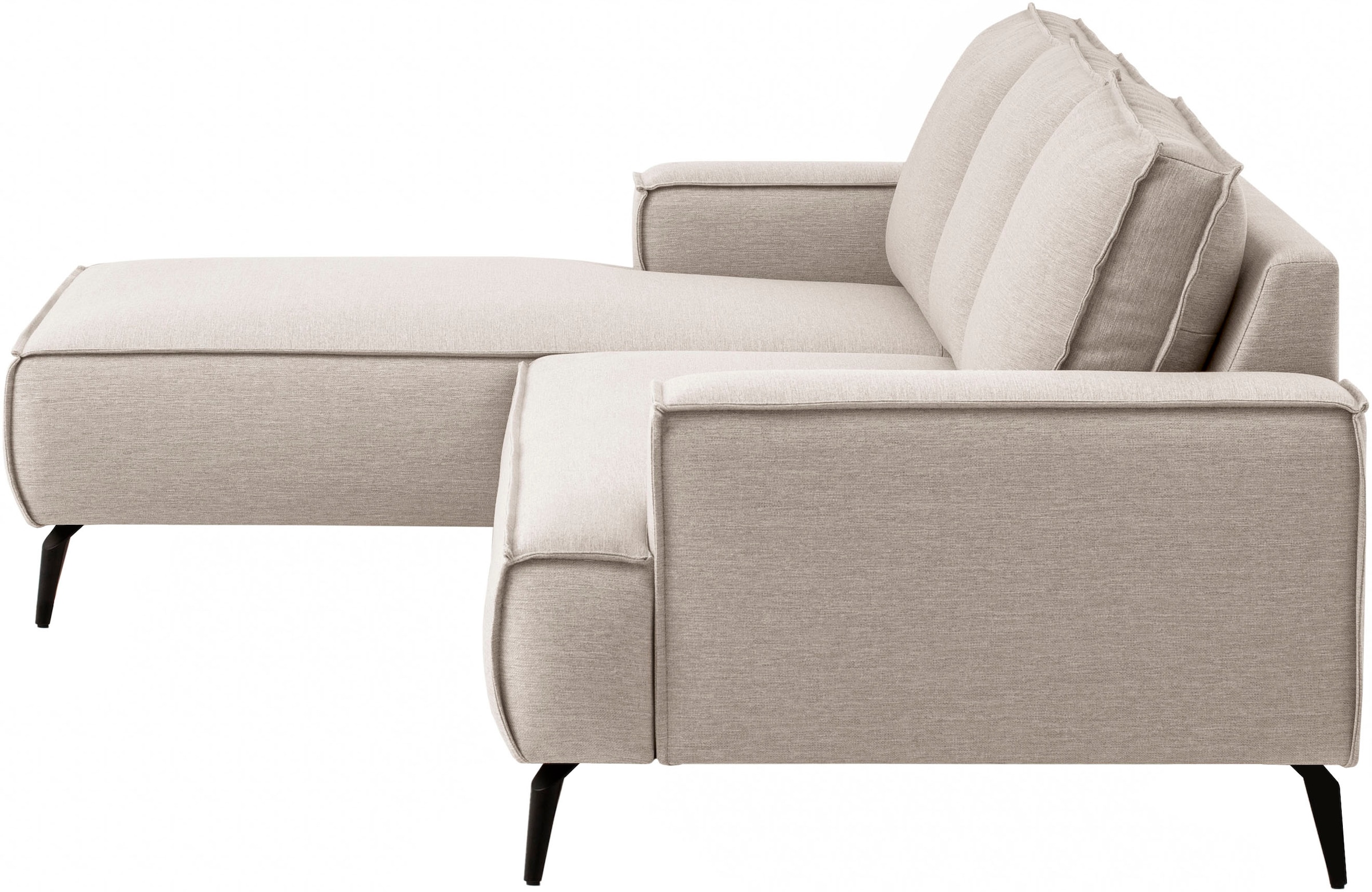 Home affaire Ecksofa »TVINNU, L-Form, 275cm, in Cord und Leinenoptik« wahlweise Recamiere rechts/links, schwarze Füße, bequemer Sitzkomfort